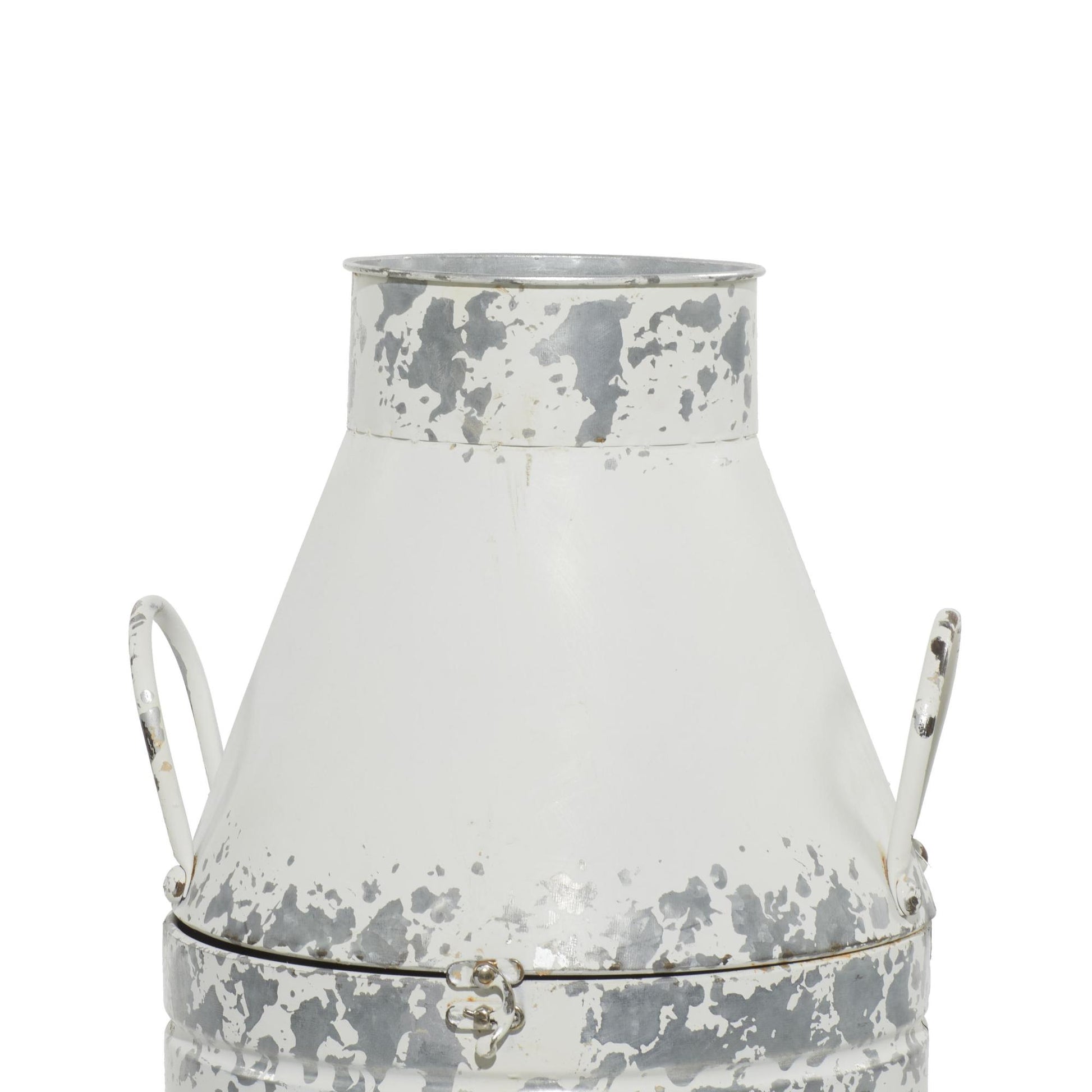 Set of 2 White Metal Decorative Vase
