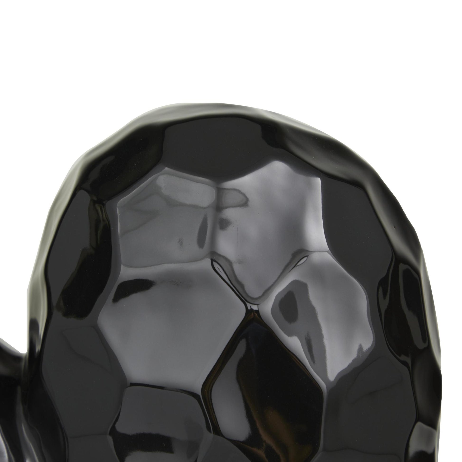 Heart Porcelain Ceramic Dimensional Origami Inspired Angled Decorative Sculpture with Faceted Exterior