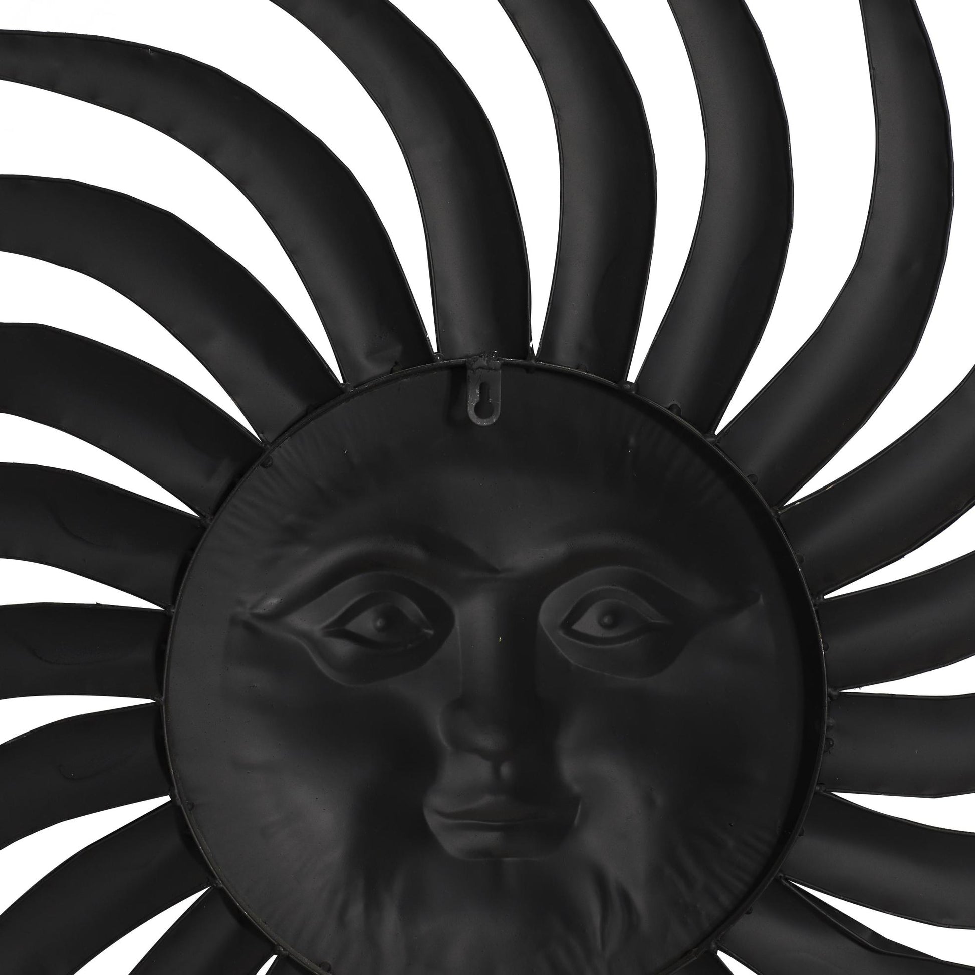 Sun Copper Metal Indoor Outdoor Weathered Home Wall Decor with Green Accents