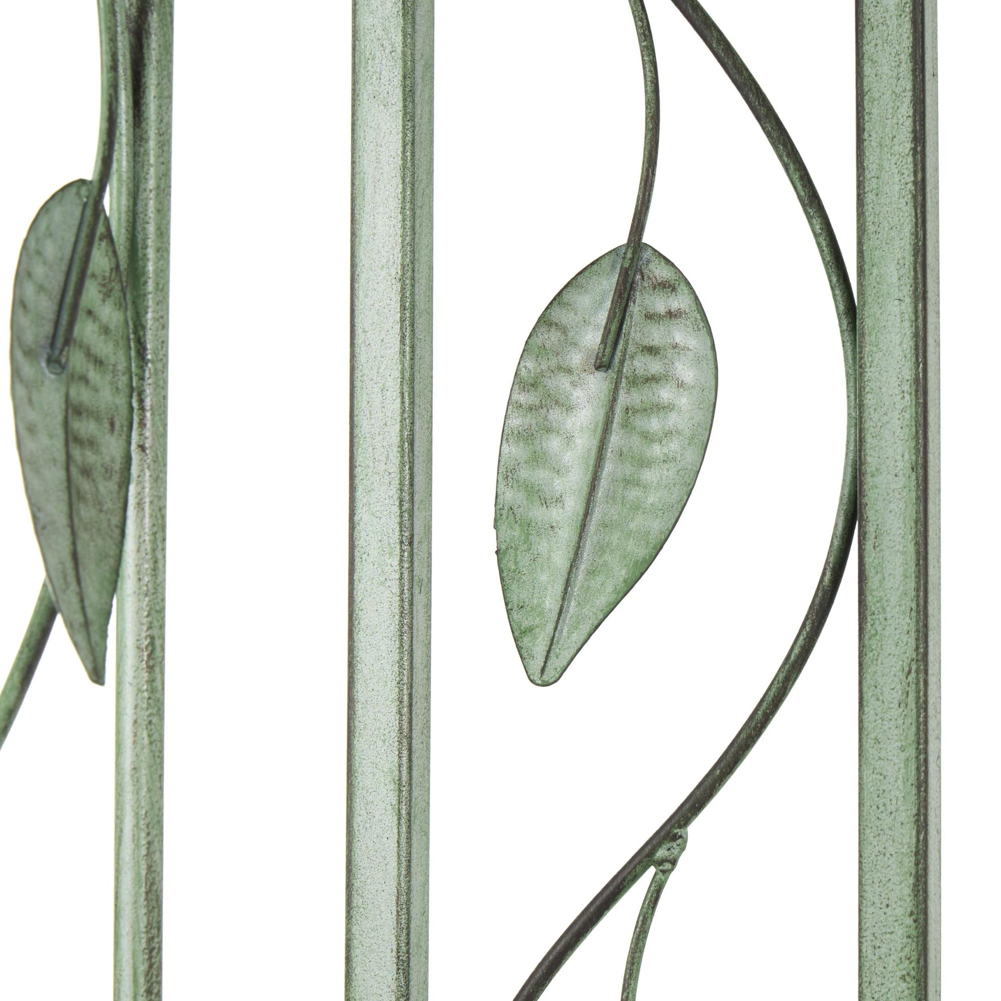 Leaf Green Metal Indoor Outdoor Arched Vine Indoor Outdoor Garden Arbor