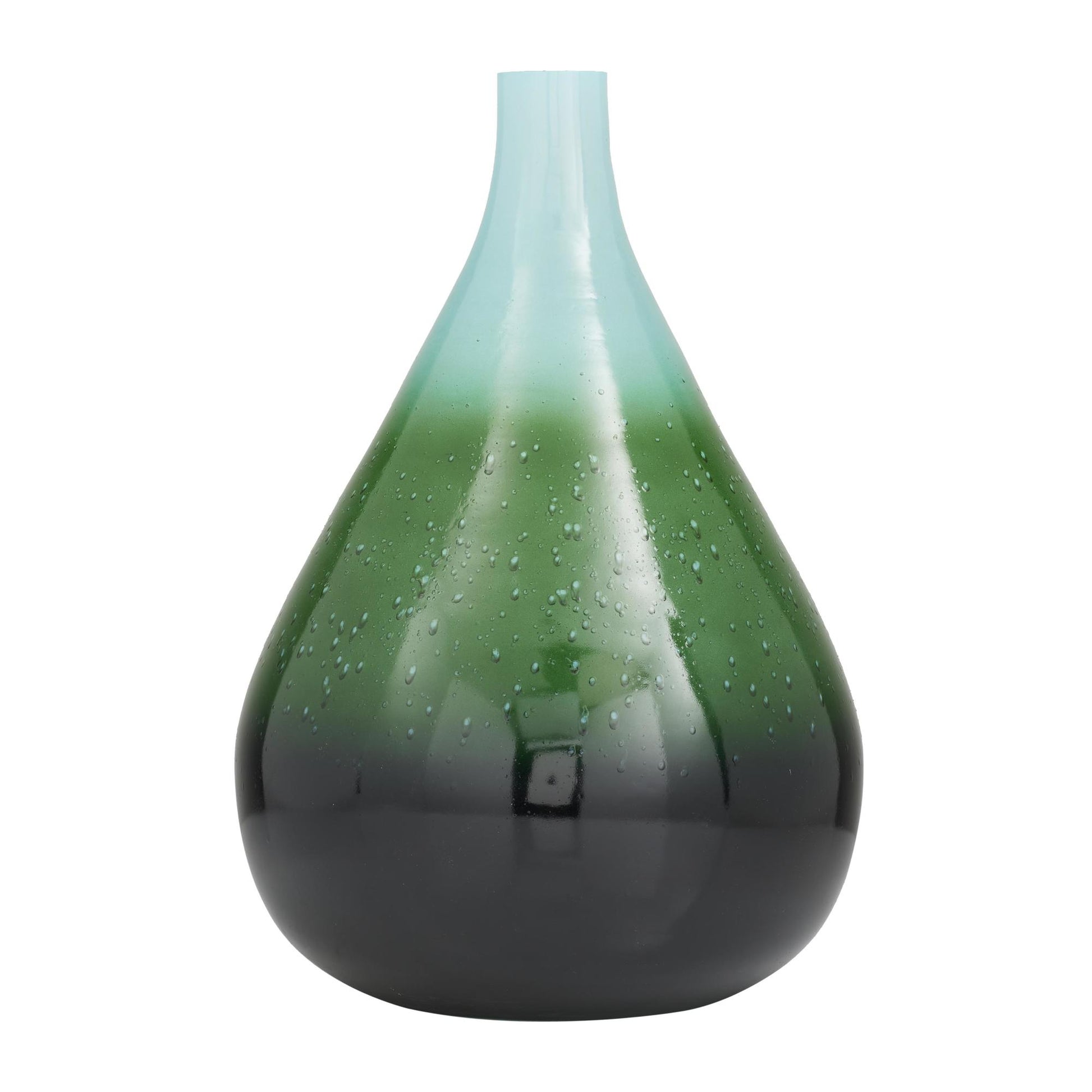 Green Glass Ombre Decorative Vase