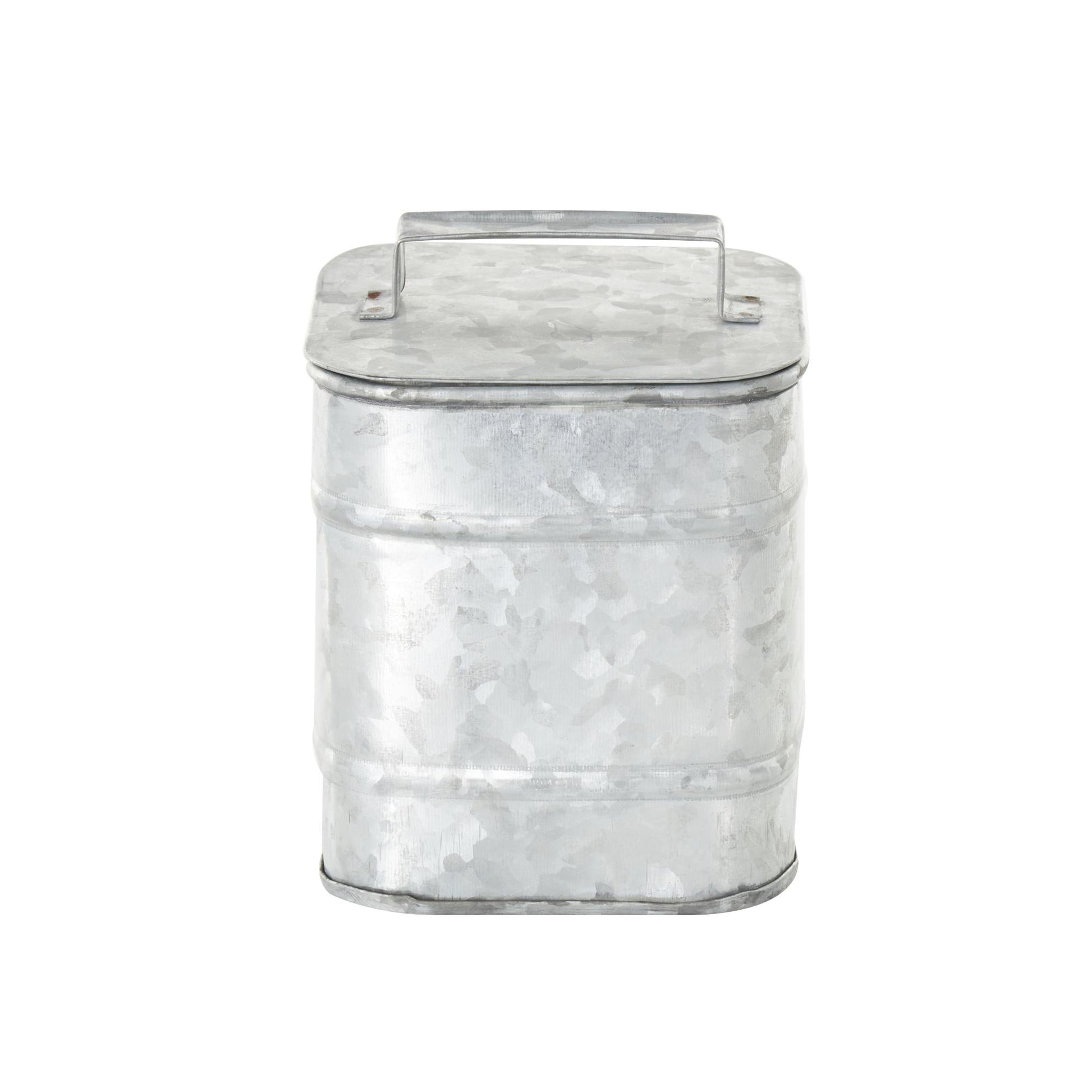 Set of 2 Silver Metal Decorative Canisters