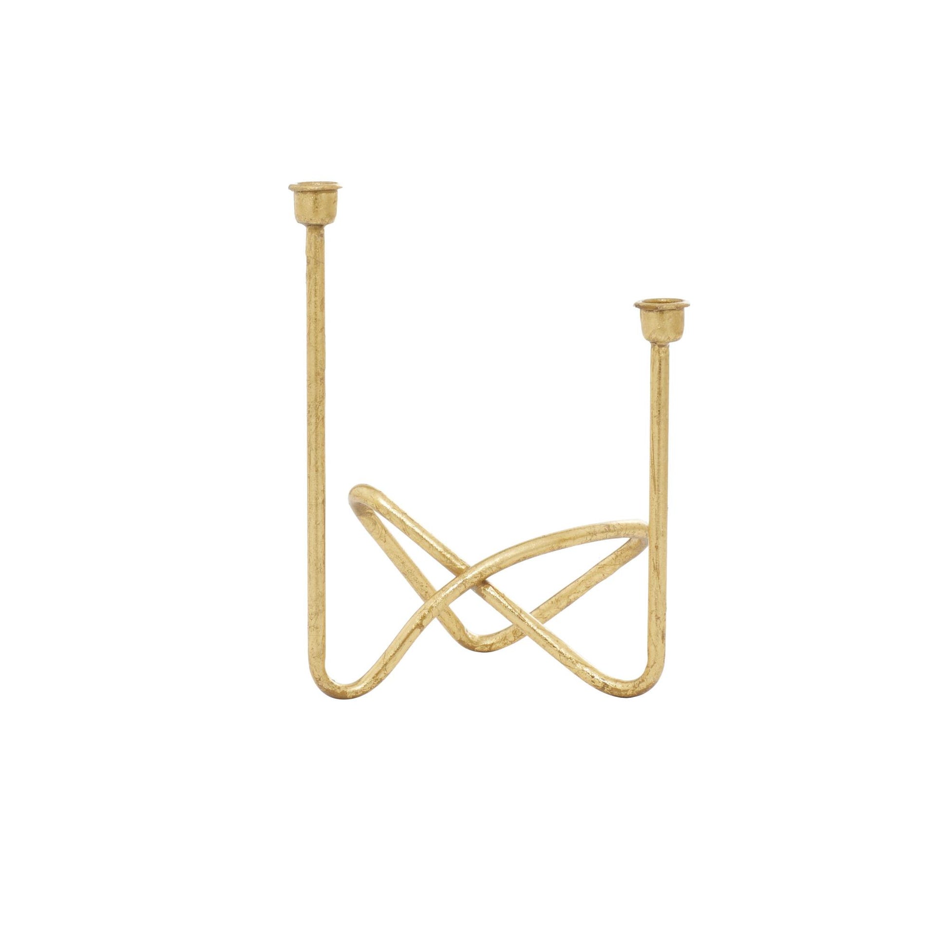 CosmoLiving by Cosmopolitan Gold Metal Decorative Candelabra