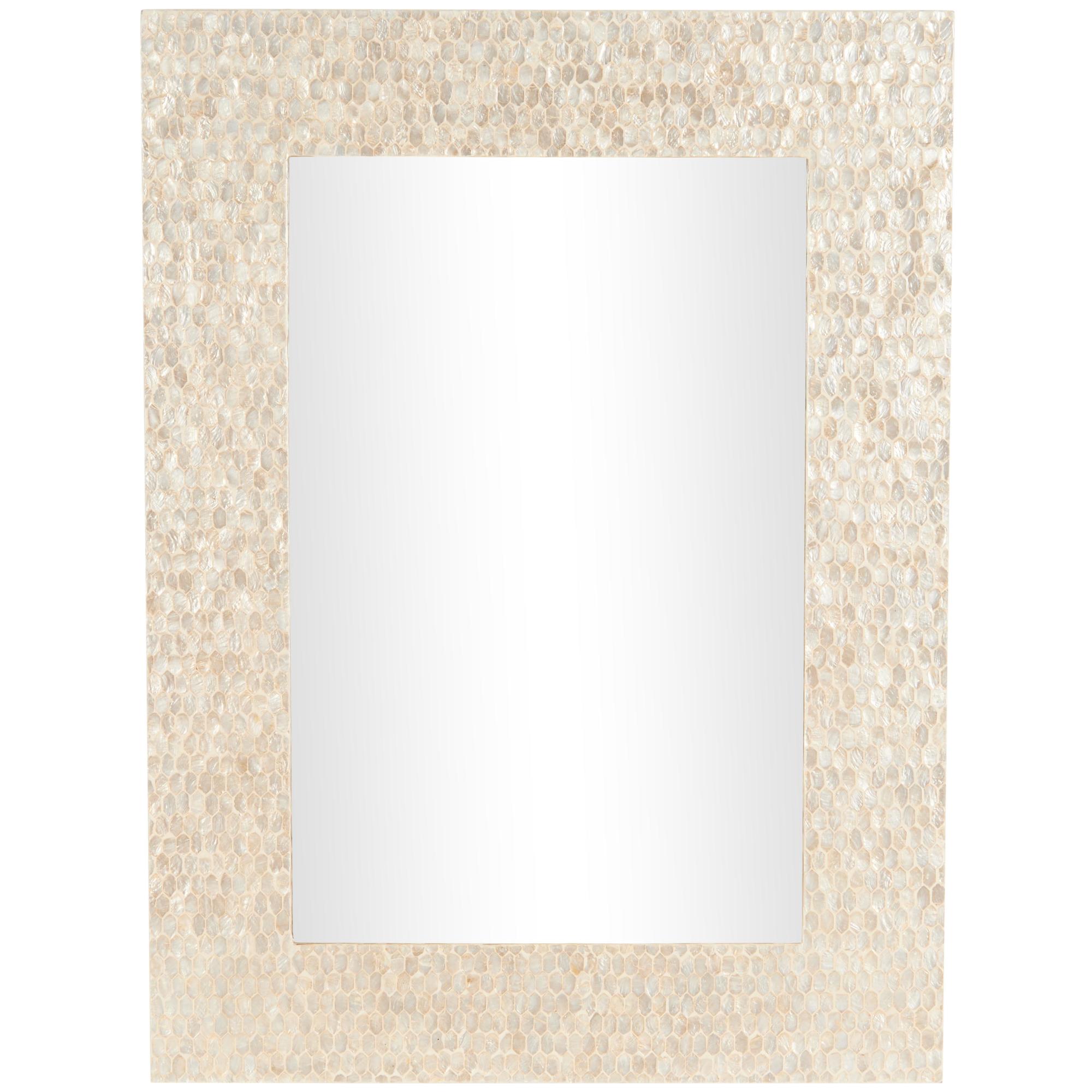 Cream Mother of Pearl Shell Handmade Mosaic Room Wall Mirror