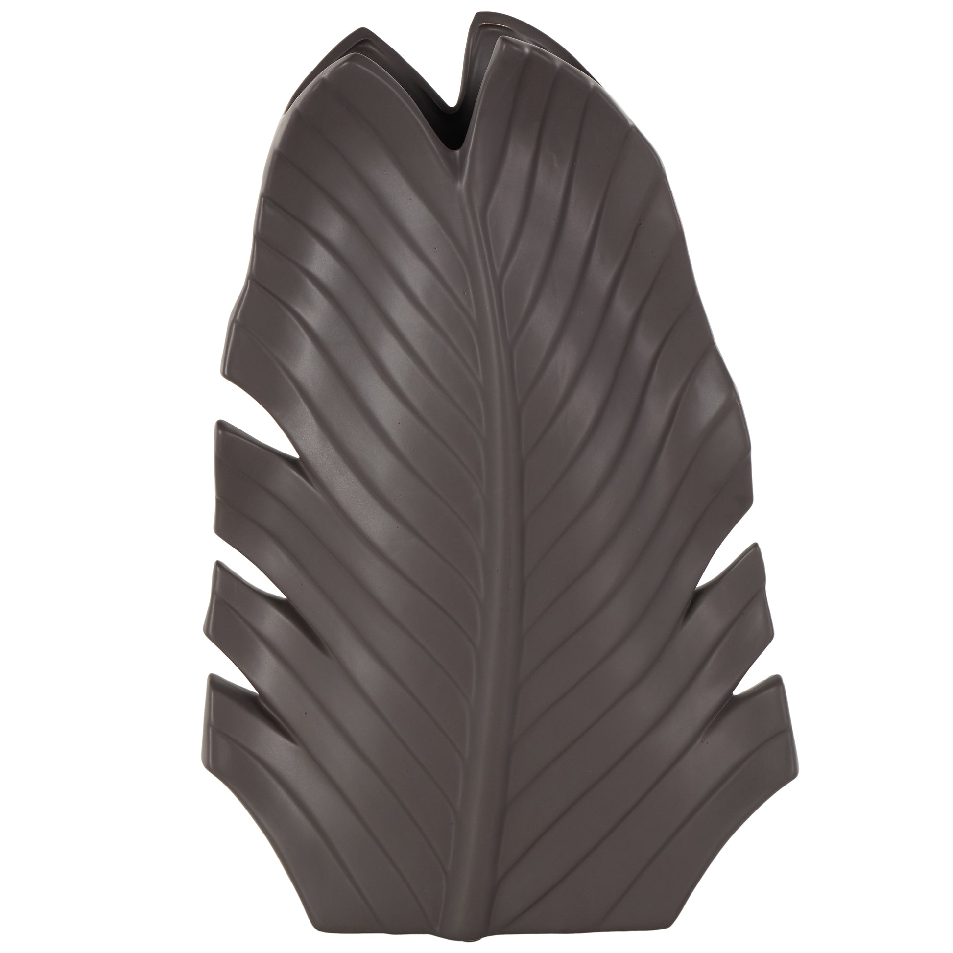 Leaf Ceramic Palm Decorative Vase 10" x 4" x 15"