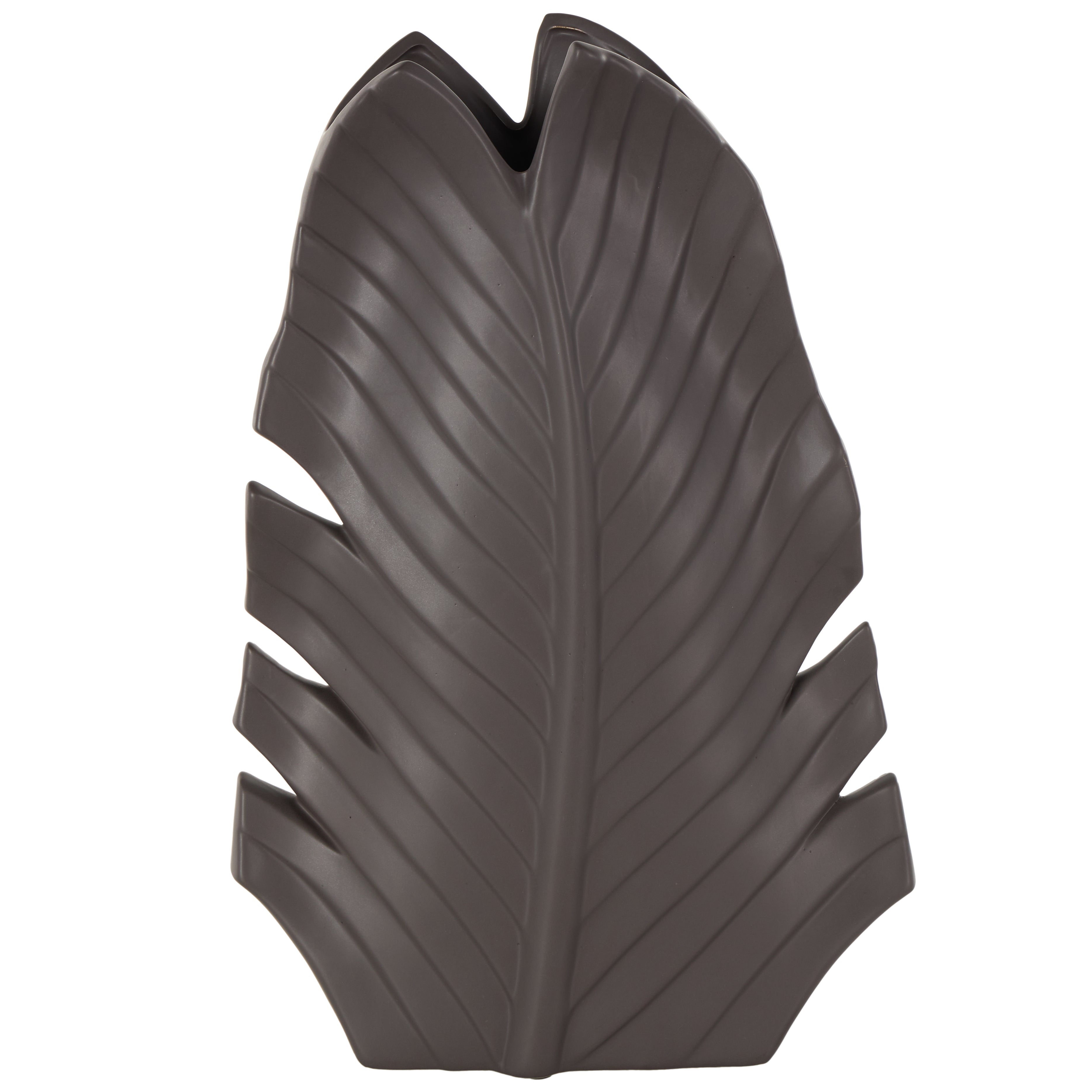 Leaf Ceramic Palm Decorative Vase 10" x 4" x 15"