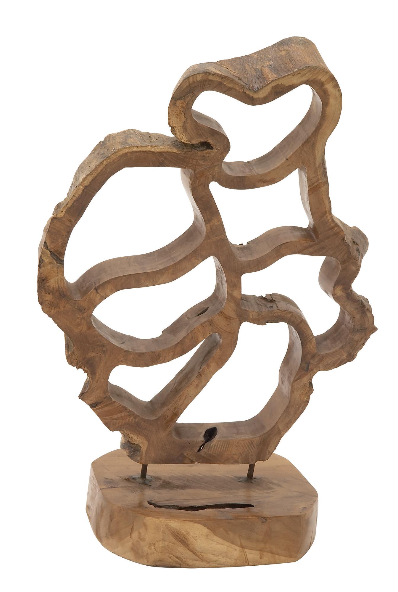 Abstract Brown Teak Wood Handmade Decorative Sculpture