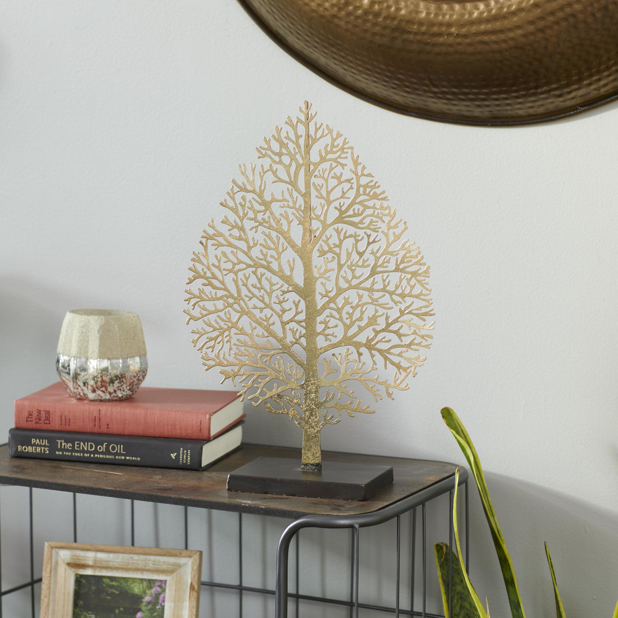 Tree Gold Metal Decorative Sculpture