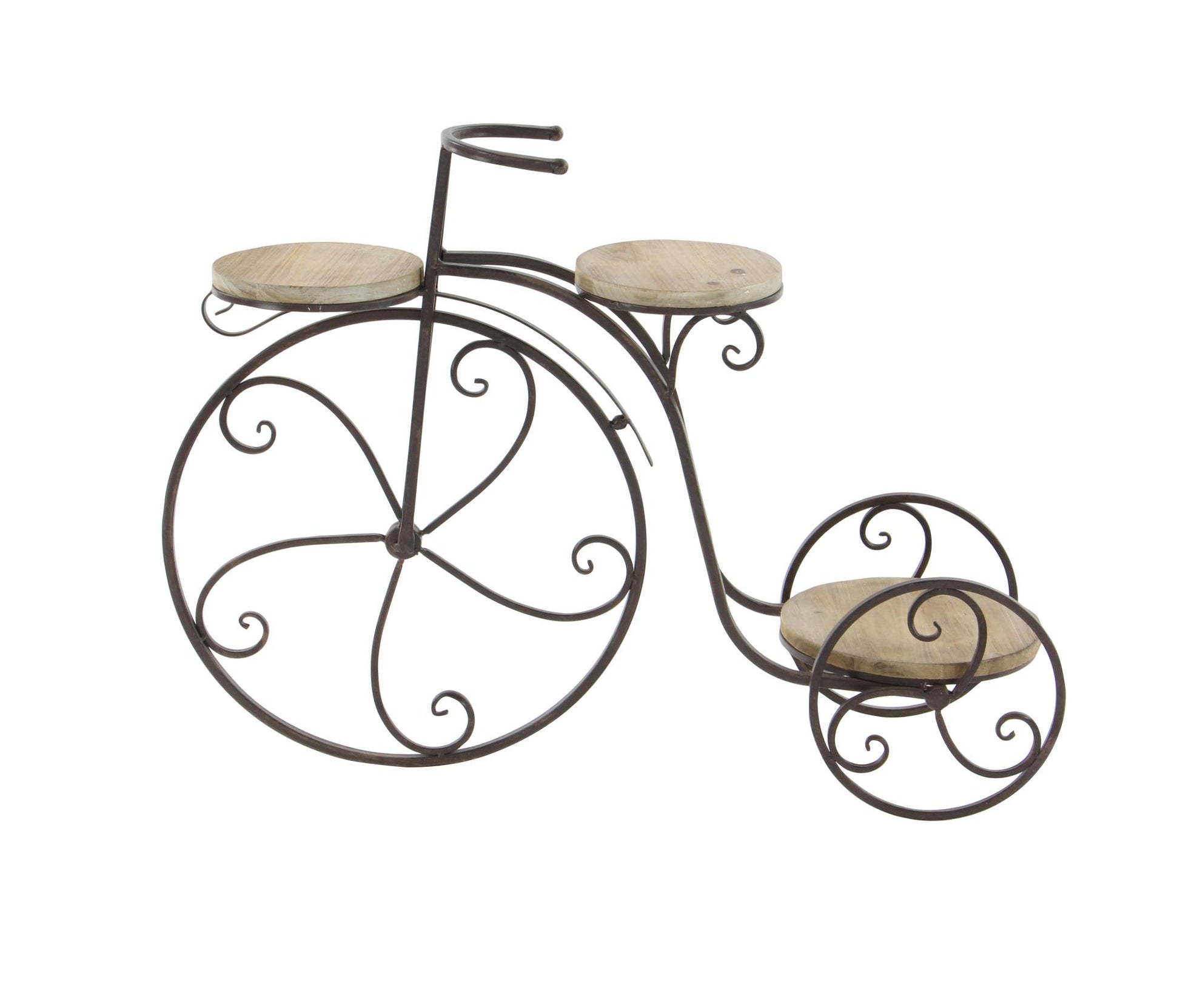 Bike Brown Metal 2 Tier Indoor Outdoor Plantstand