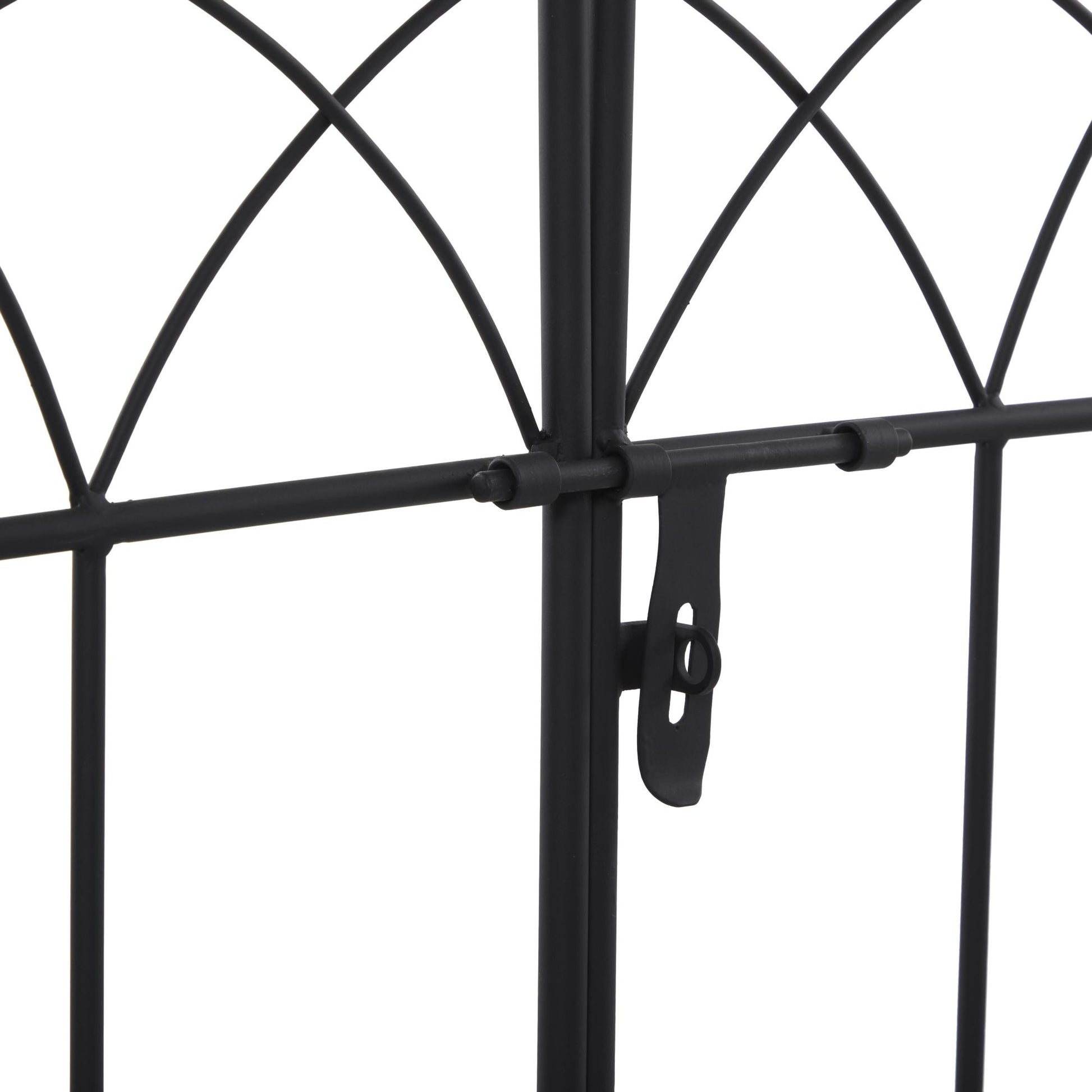 Metal Indoor Outdoor Arched Gate Indoor Outdoor Garden Arbor with Lattice Work Sides