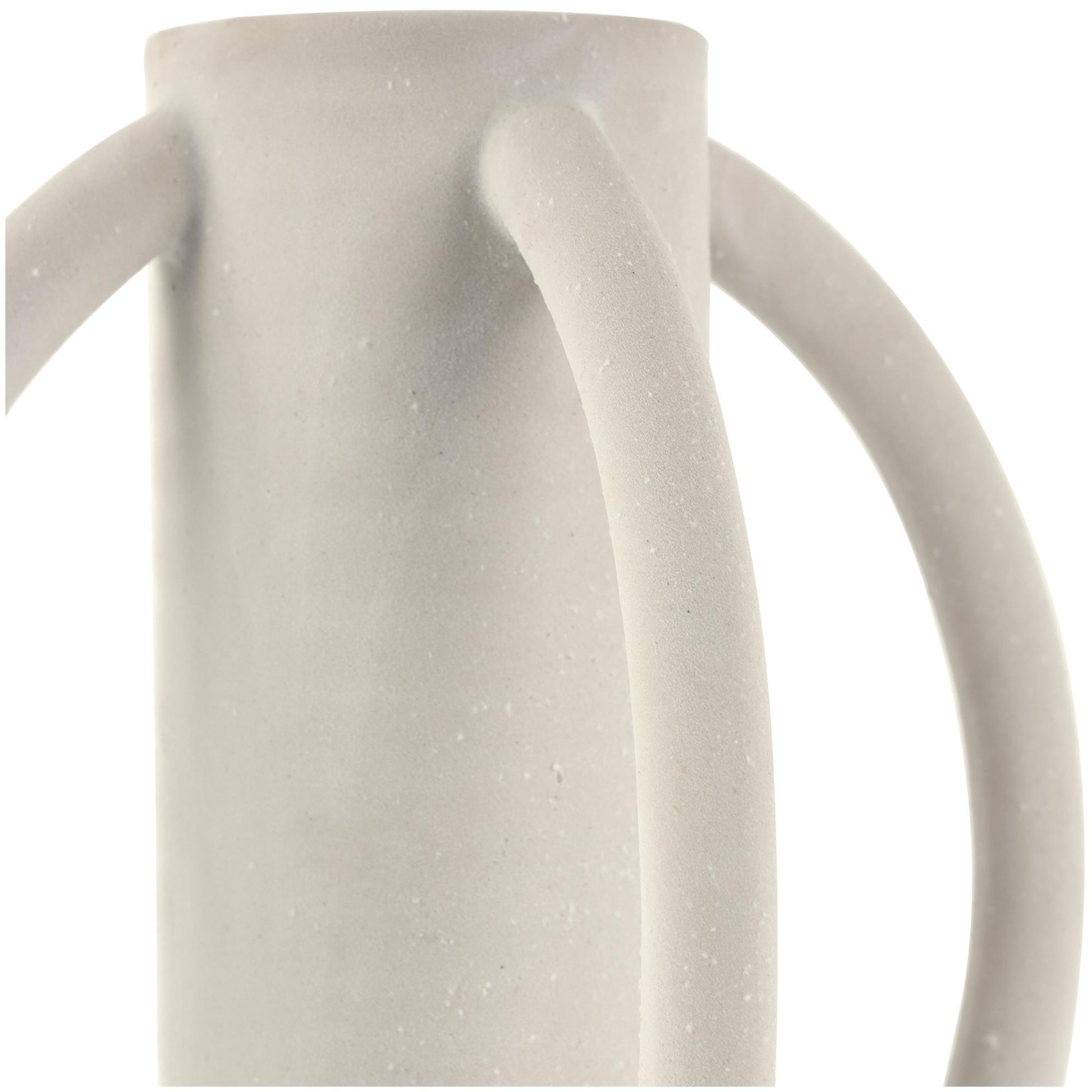 Ceramic Textured Decorative Vase with 4 Handles