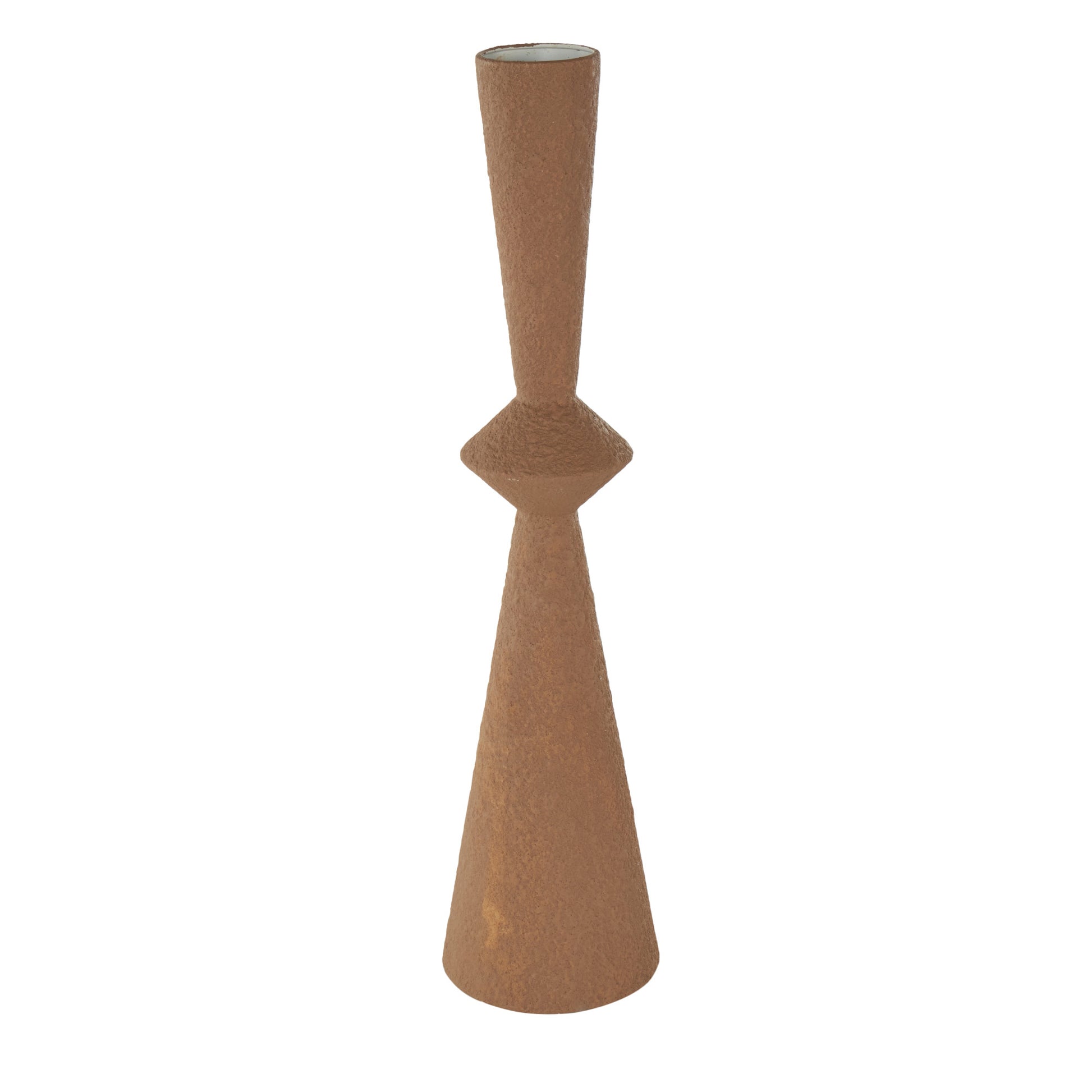 Brown Metal Art Deco Fluted Decorative Vase
