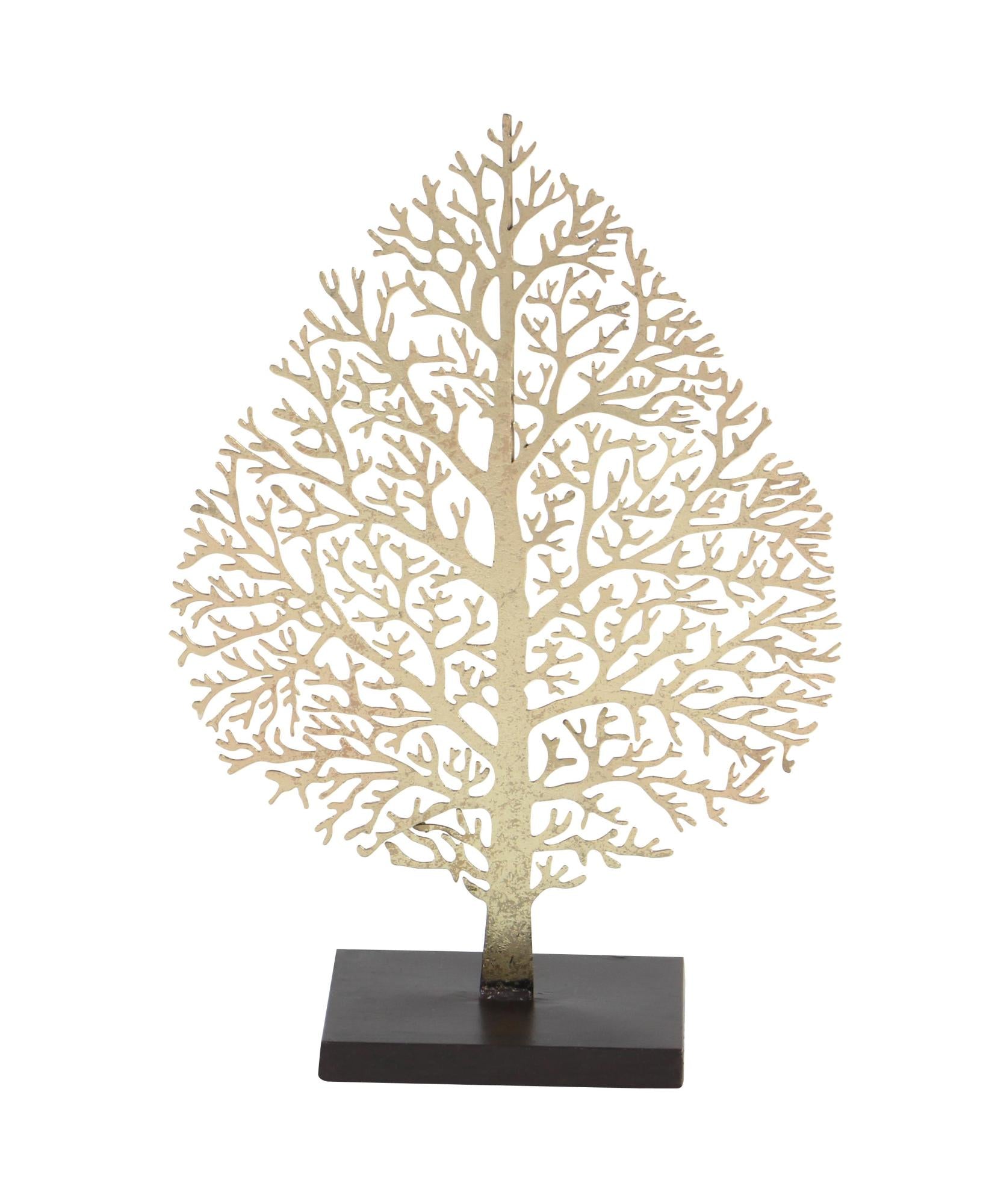 Tree Gold Metal Decorative Sculpture