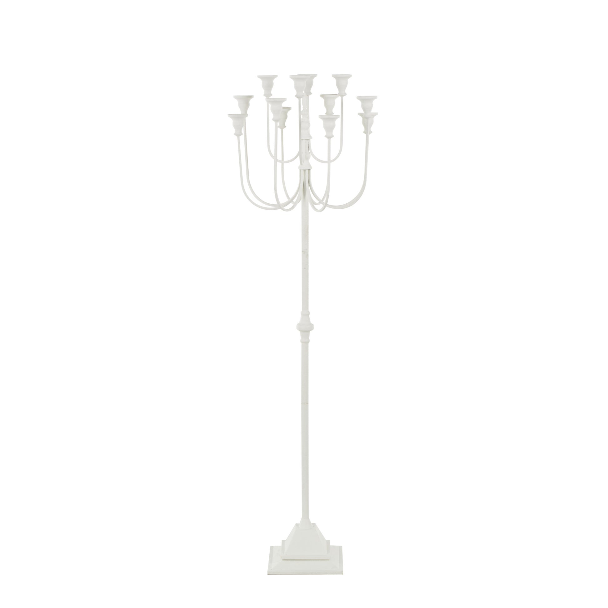 White Metal Taper 12 Slot Decorative Candelabra