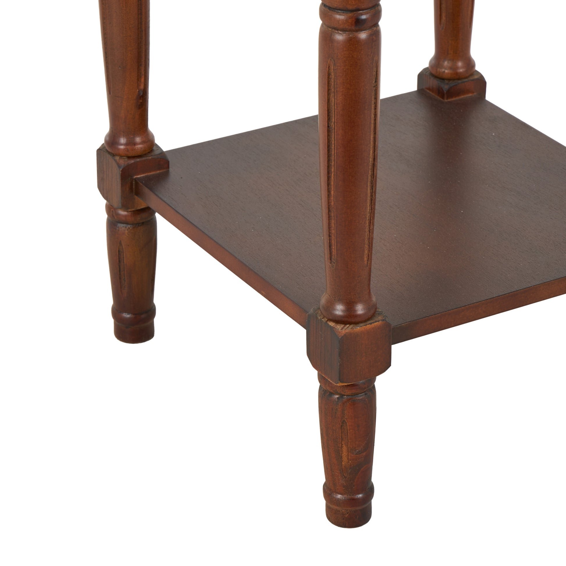 Brown Wood 1 Drawer Side End Accent Table