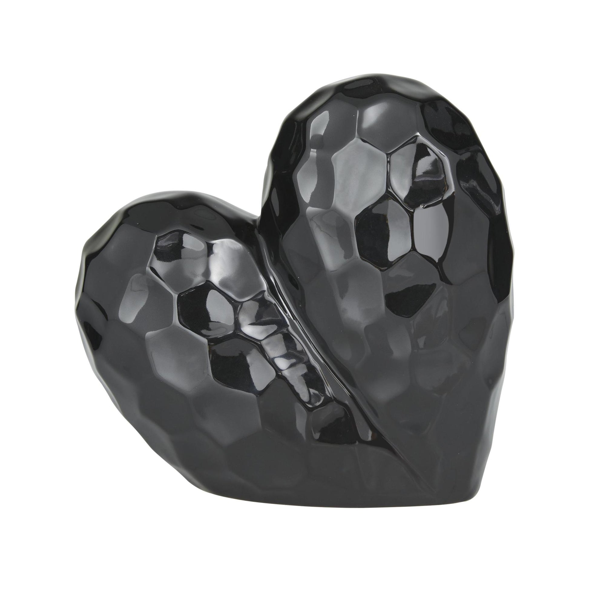 Heart Porcelain Ceramic Dimensional Angled Origami Inspired Decorative Sculpture