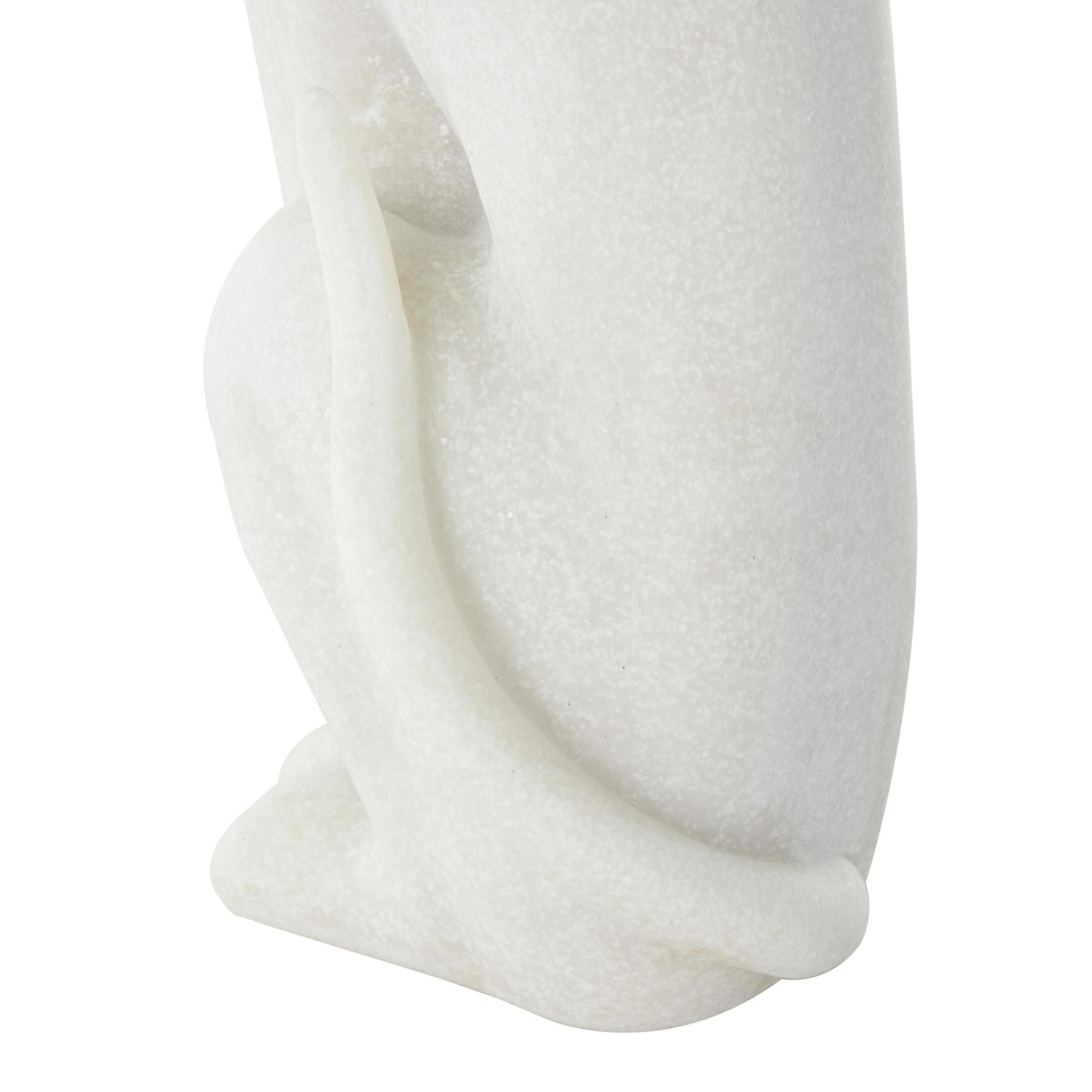 Dog Cream Polystone Sitting Decorative Sculpture with Gold Collar