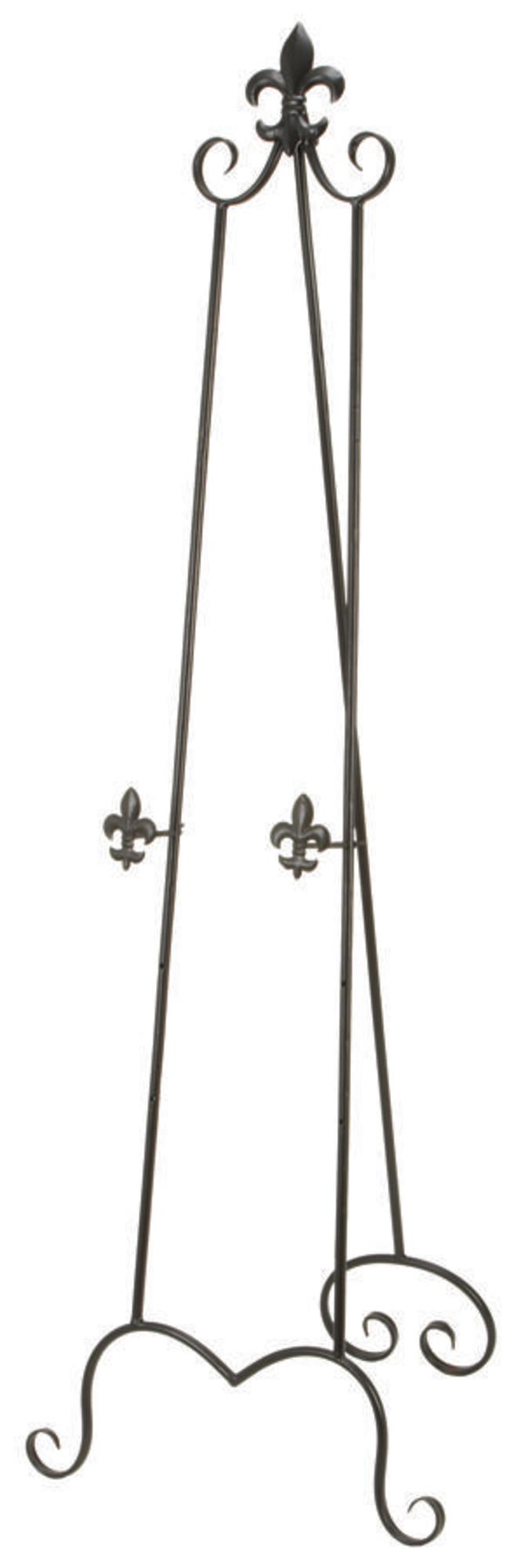 Scroll Black Metal Extra Large Adjustable 3 Tier Display Easel with Chain Support