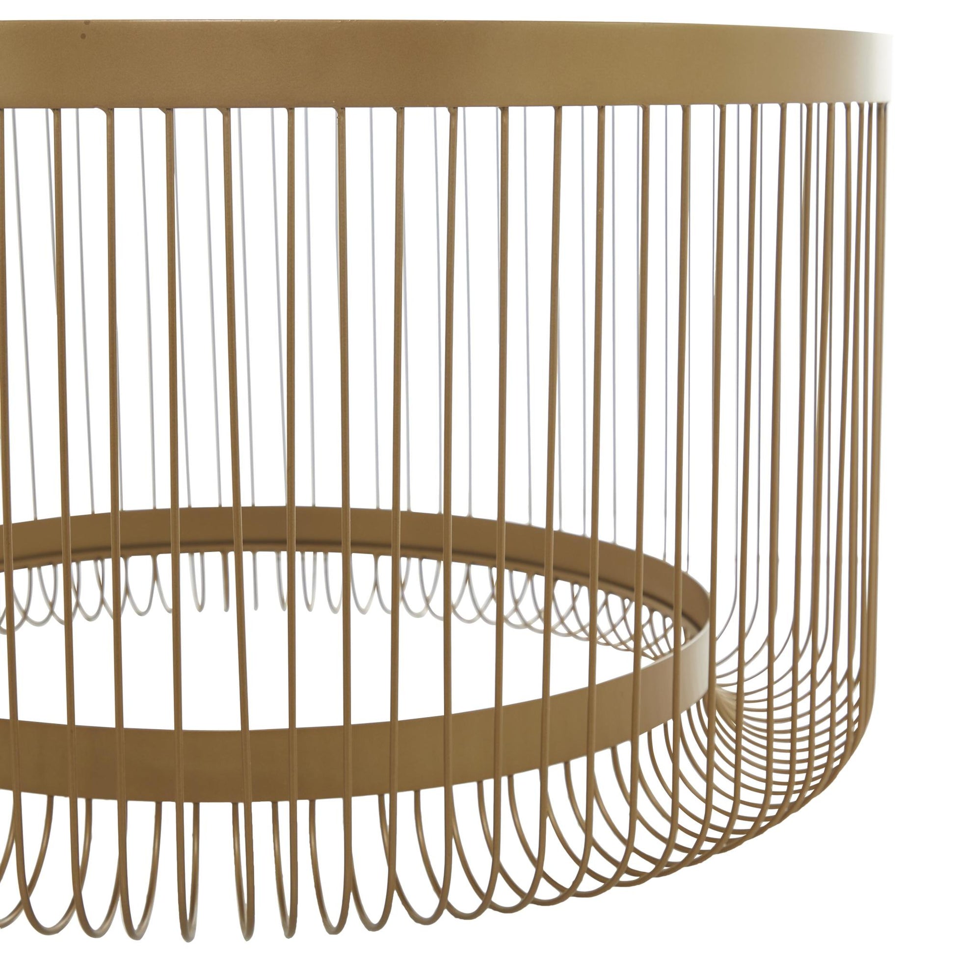 Gold Metal Living Room Coffee Table with Clear Glass Top