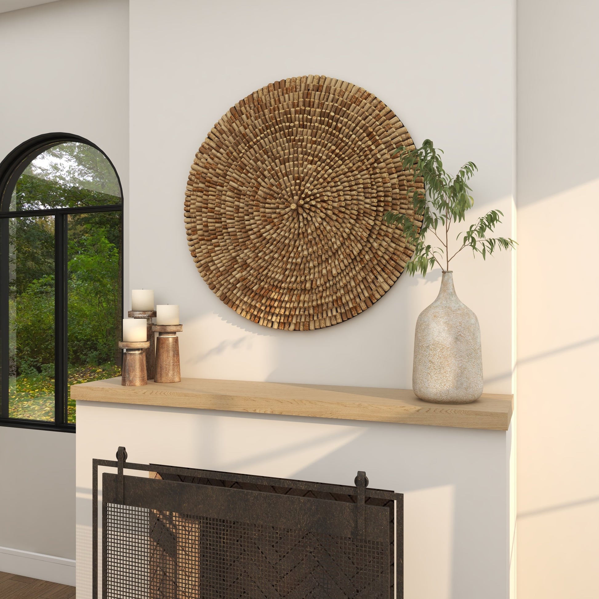 Starburst Brown Driftwood Handmade Layered Stick Home Wall Decor