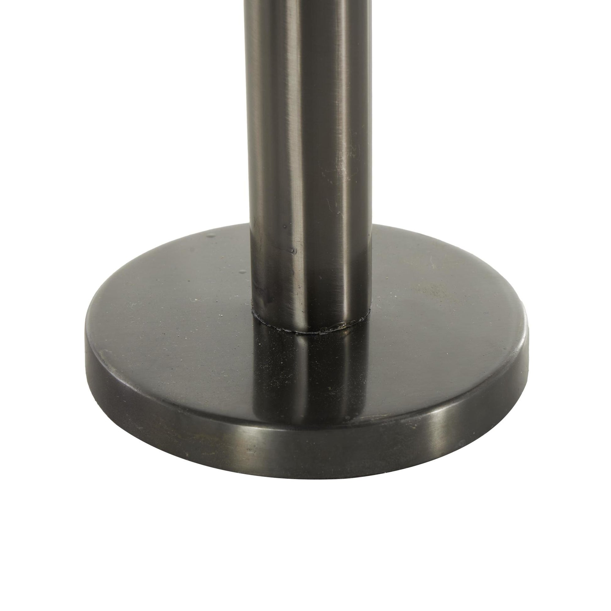 Set of 3 Black Stainless Steel Metal Slim Decorative Candle Holder with Round Base