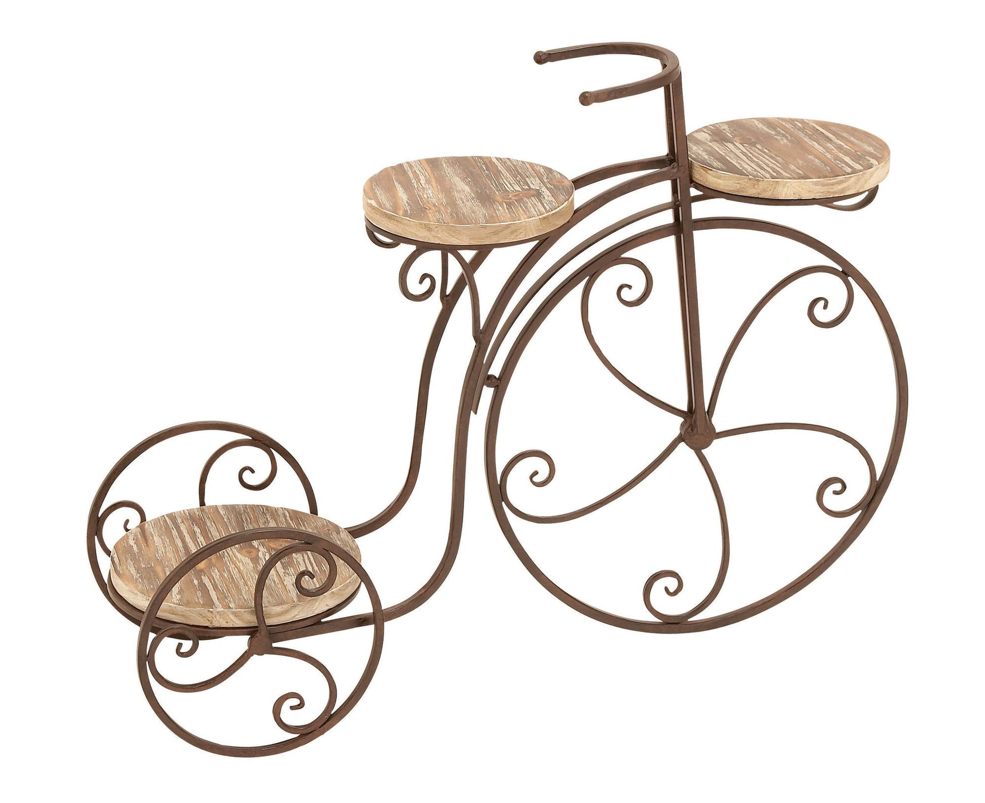 Bike Brown Metal 2 Tier Indoor Outdoor Plantstand