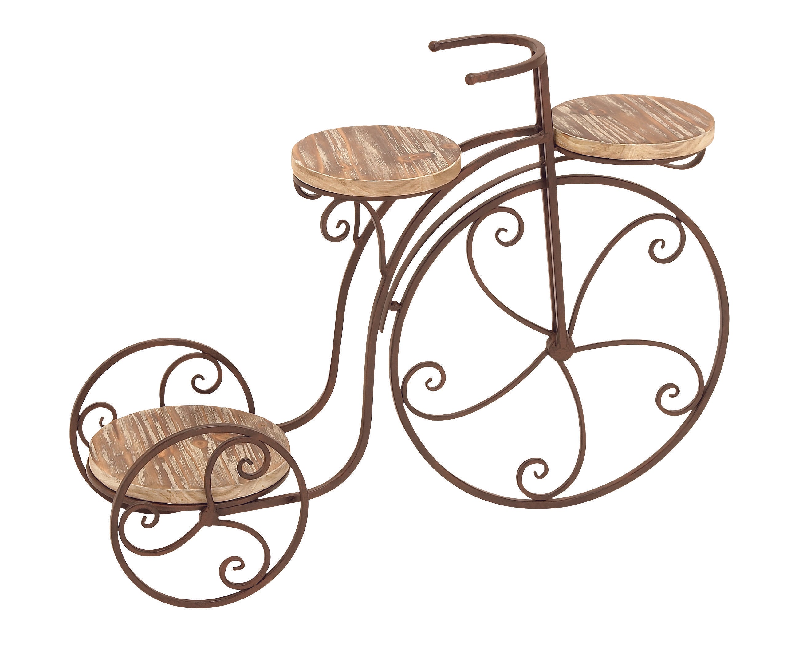 Bike Brown Metal 2 Tier Indoor Outdoor Plantstand