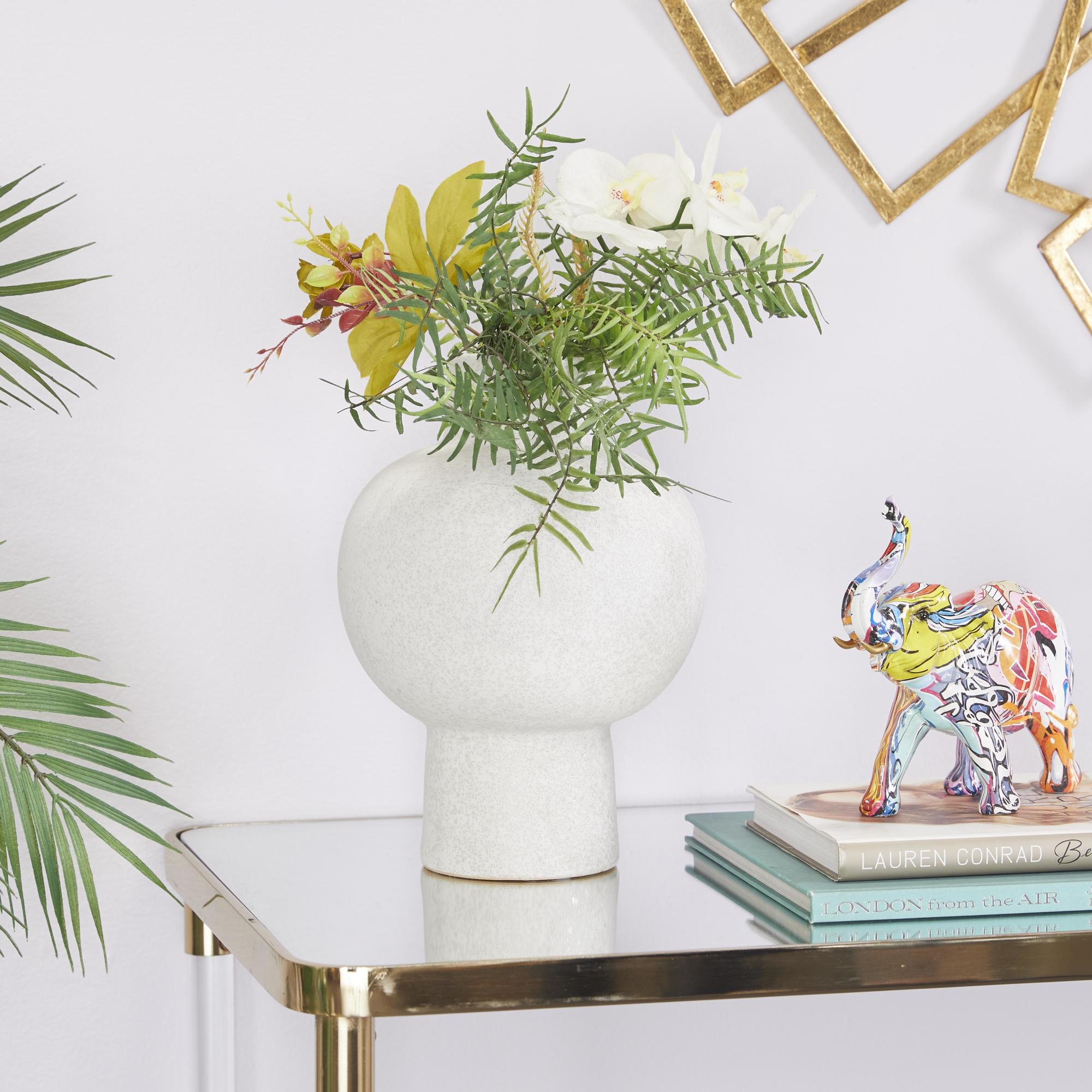 CosmoLiving by Cosmopolitan White Ceramic Handmade Decorative Vase