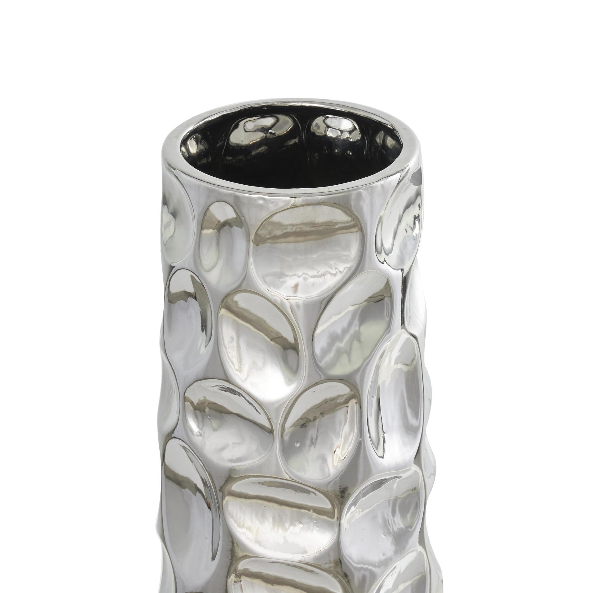 Geometric Ceramic Bubble Decorative Vase with Concaved Circles