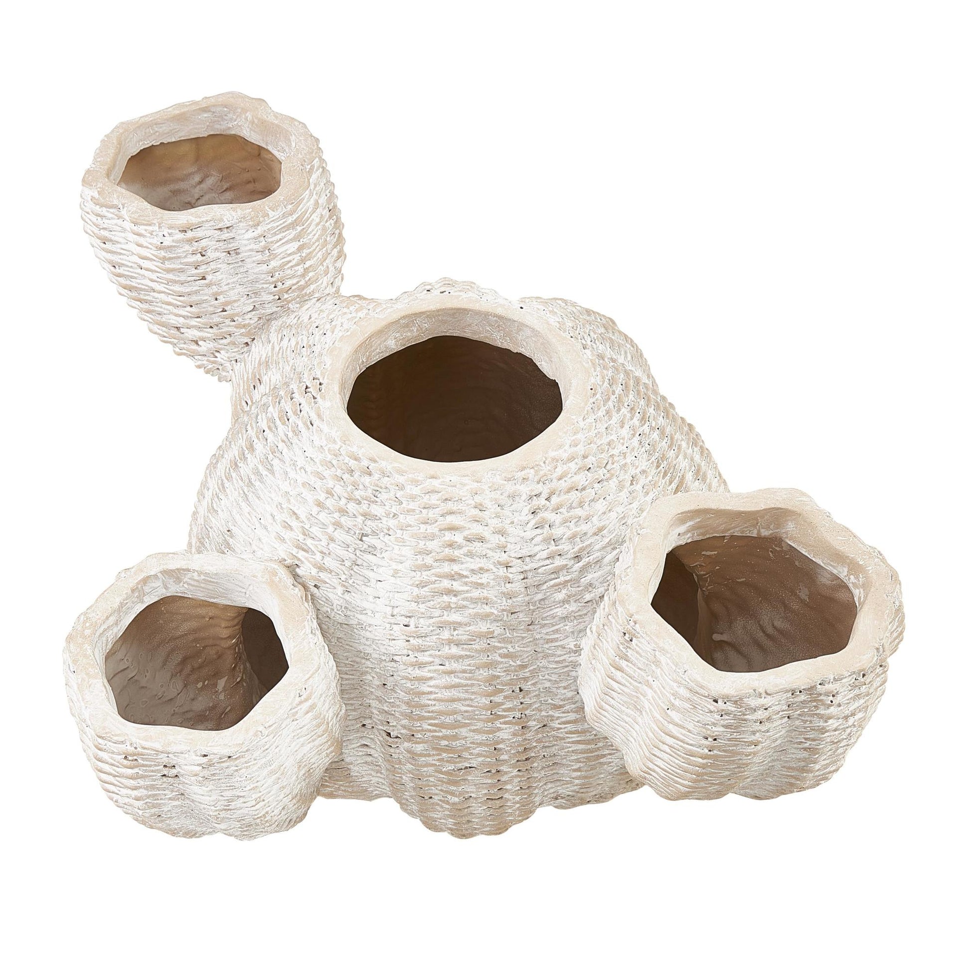 Cactus Cream Resin Wide Textured Indoor Outdoor Planter