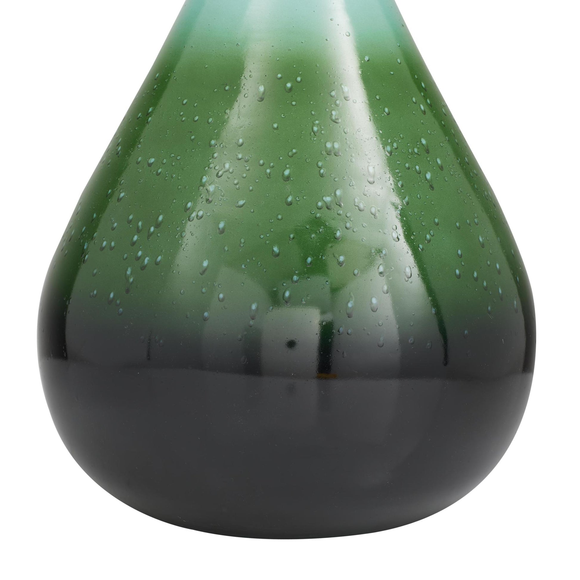 Green Glass Ombre Decorative Vase