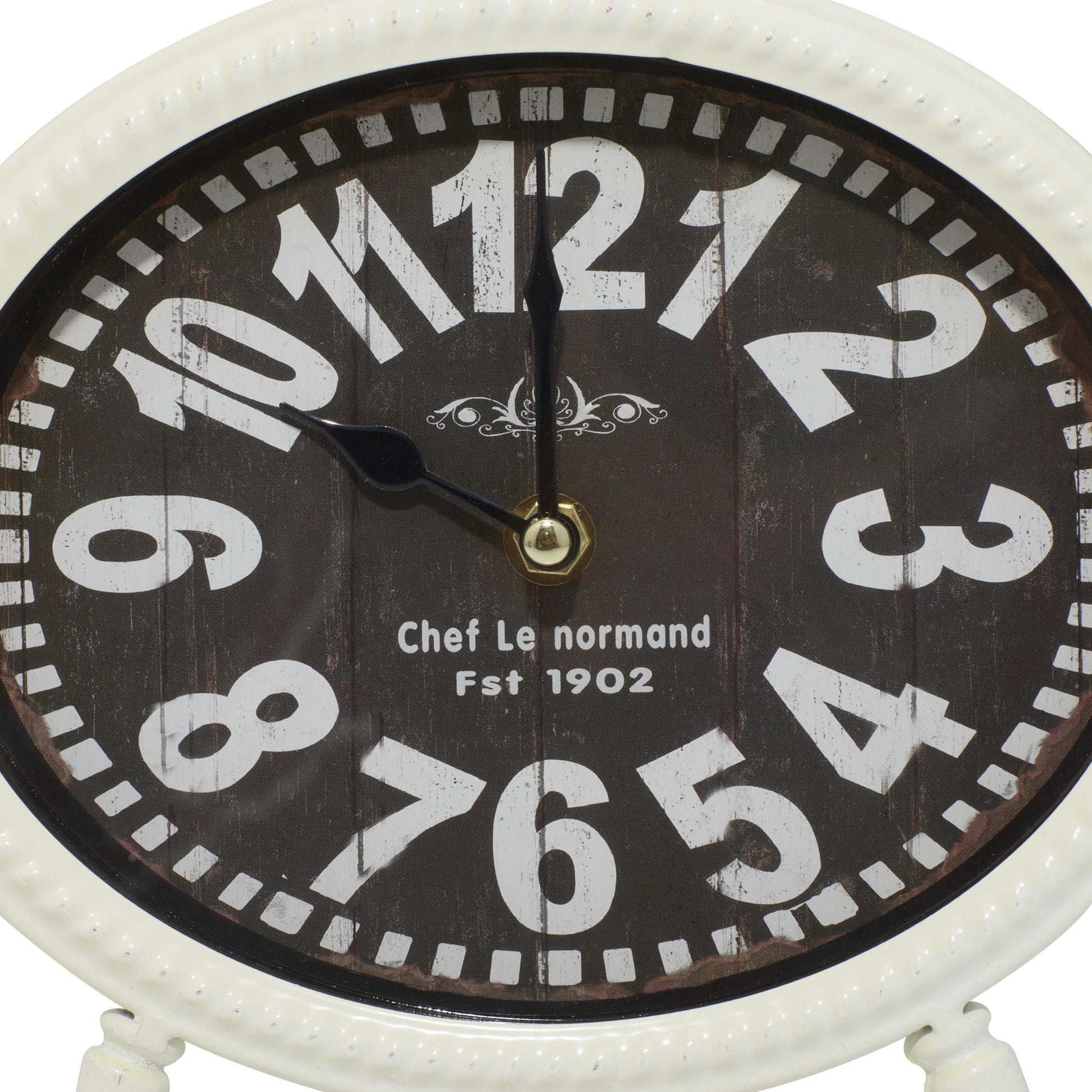Set of 4 Black Metal Ring Top Decorative Clock