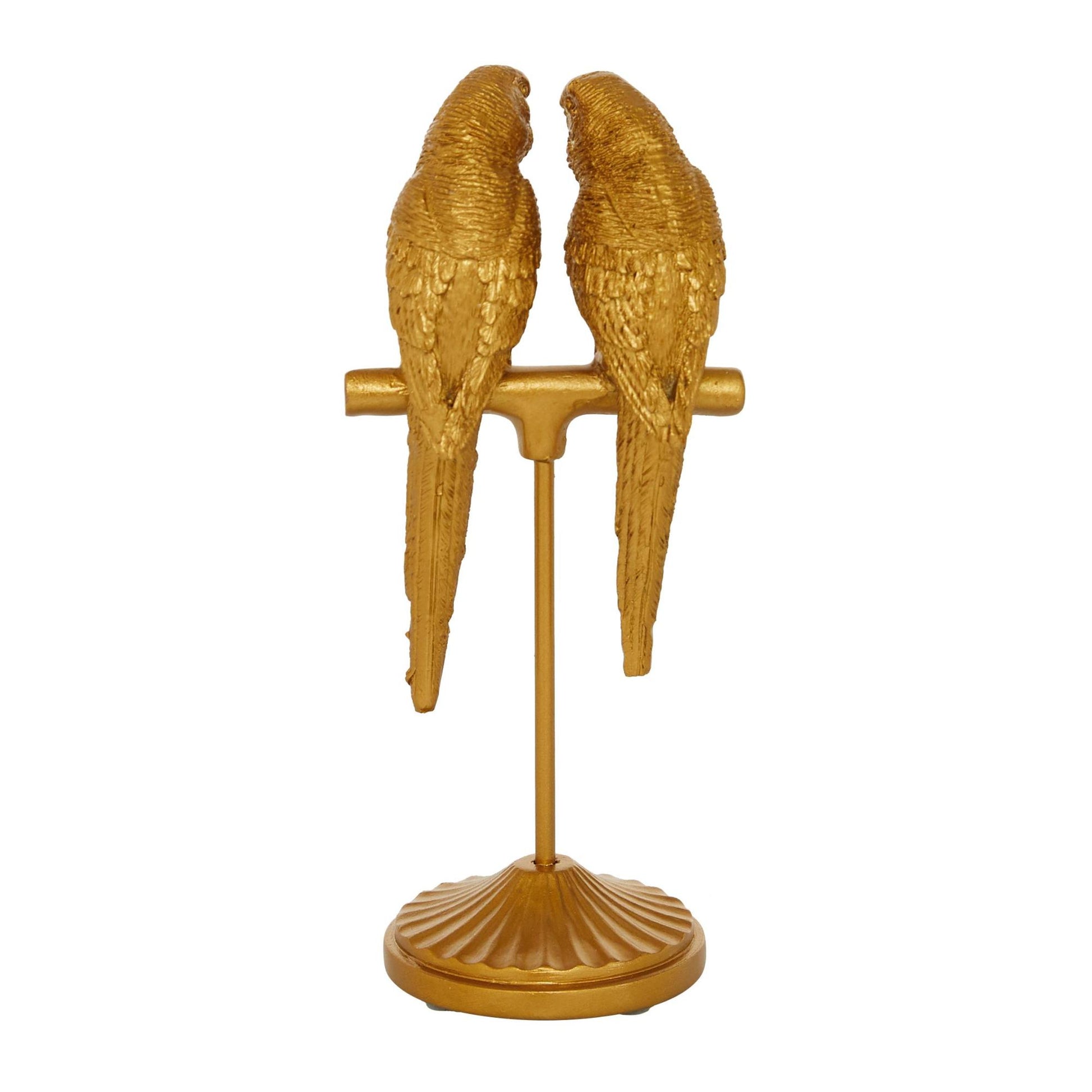 Parrot Gold Polyresin Decorative Sculpture