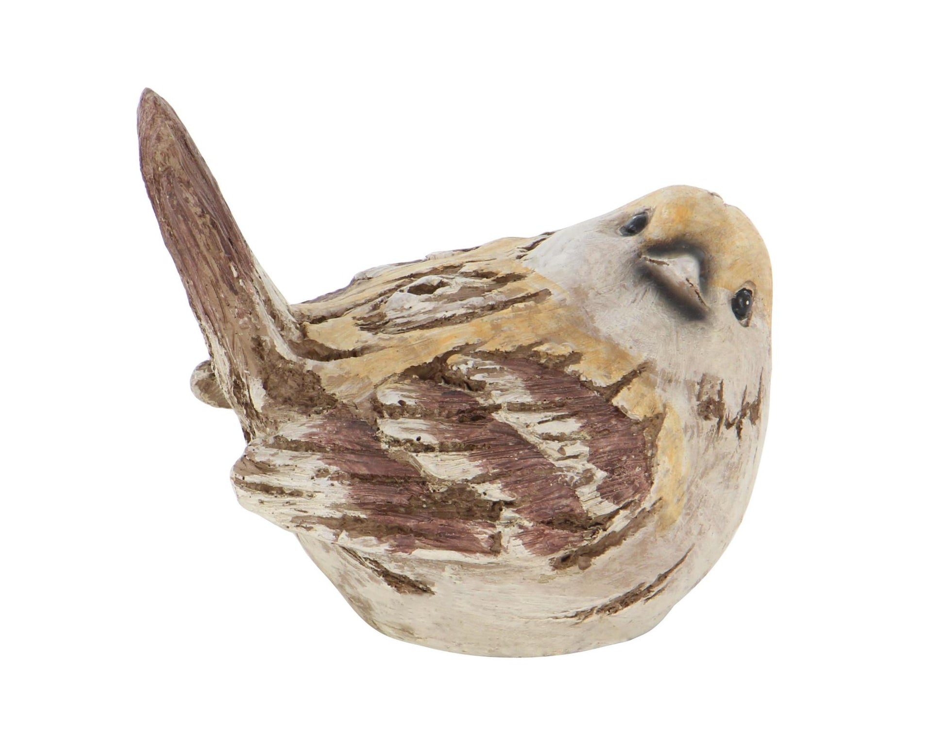 Set of 4 Bird Multi Colored Polystone Decorative Sculpture