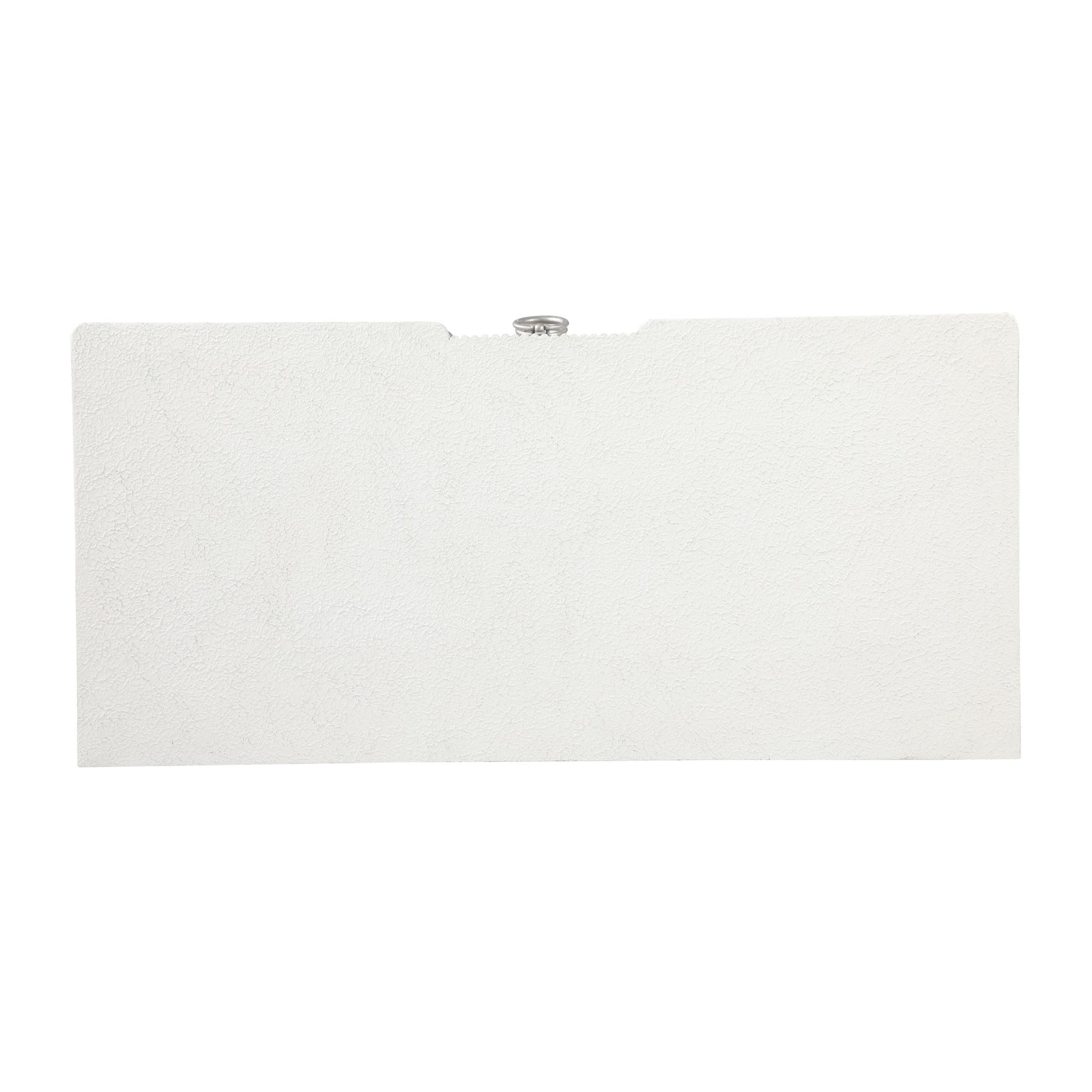 White Wooden Textured 3 Drawer Room Chest with Silver Ring Handles and Ribbed Front