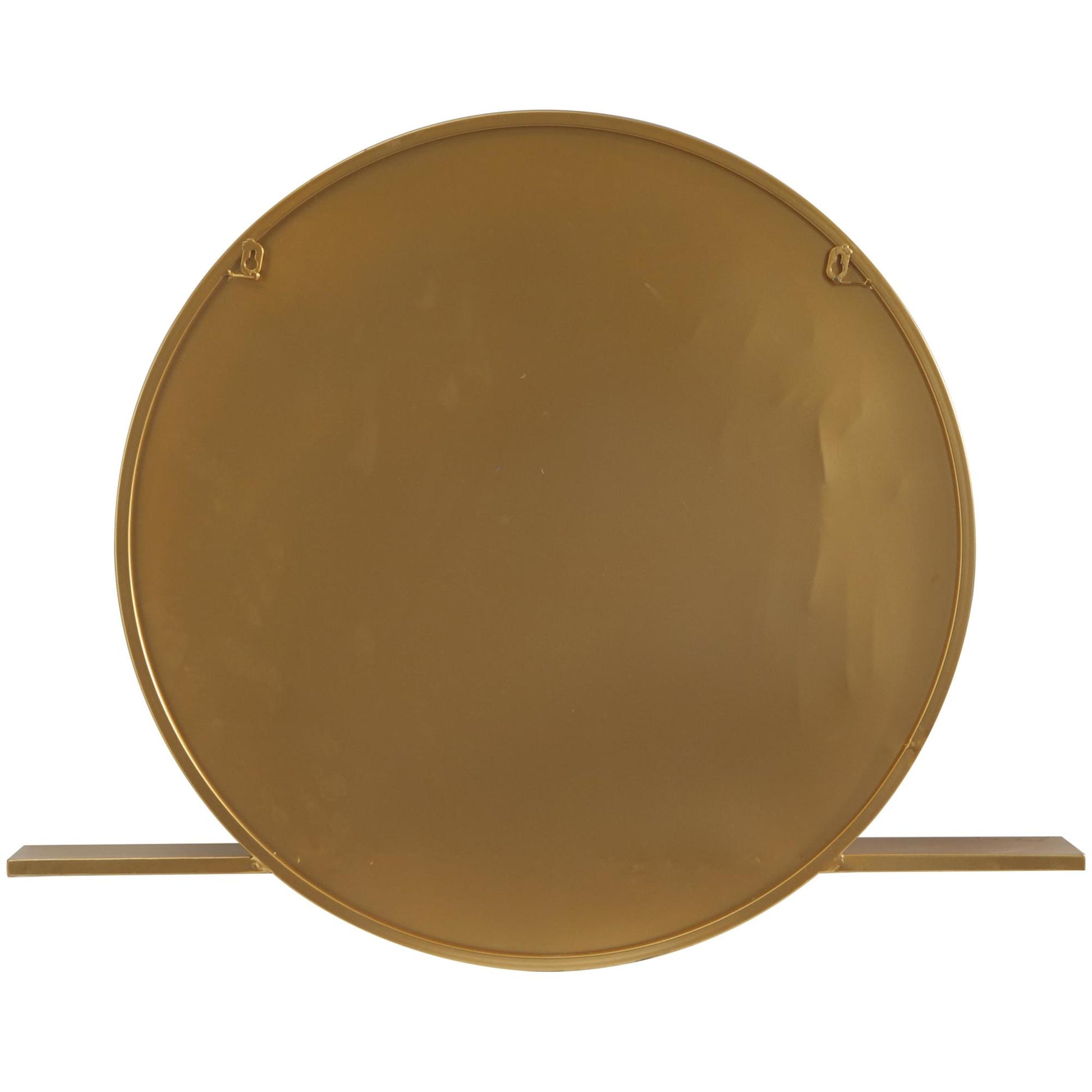 Gold Metal Round 1 Shelf Room Wall Mirror