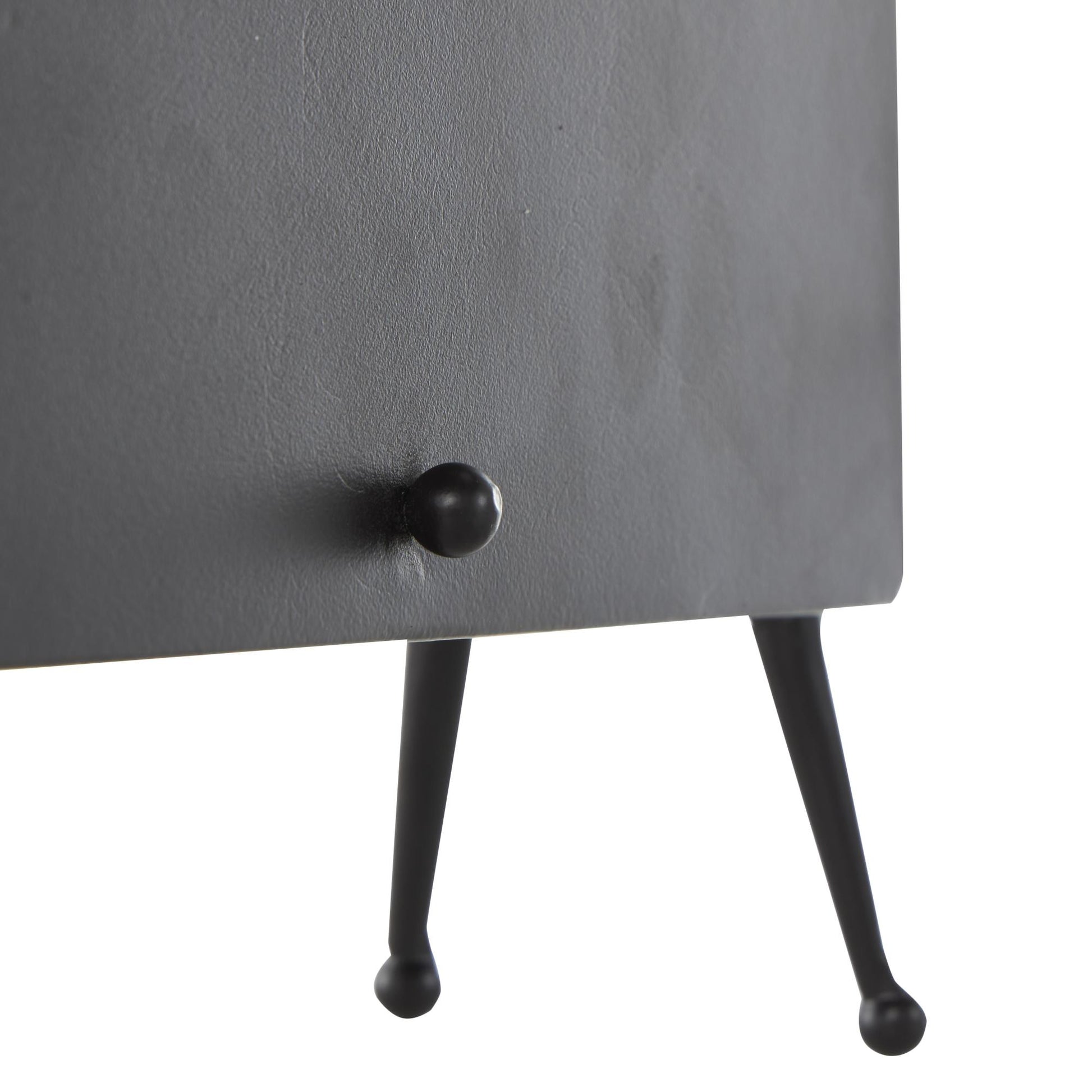 Black Metal Rectangular Decorative Clock with Tea Stained Clock Face