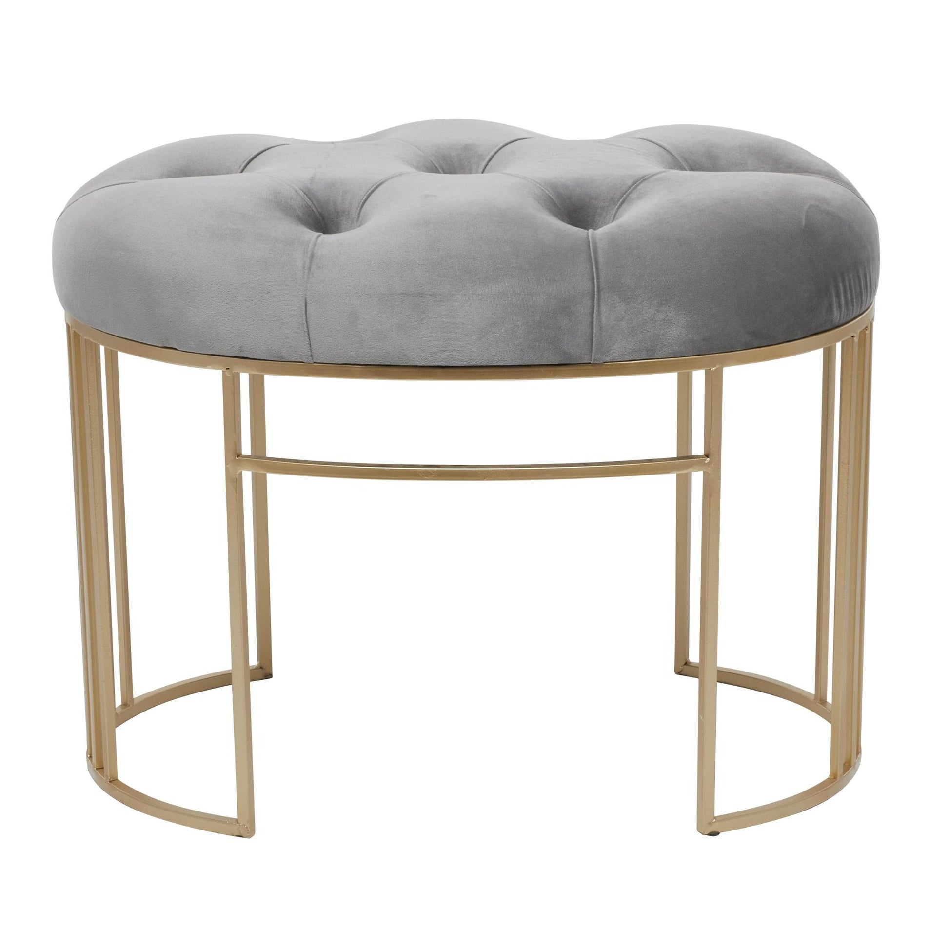Velvet Home Bench with Gold Legs