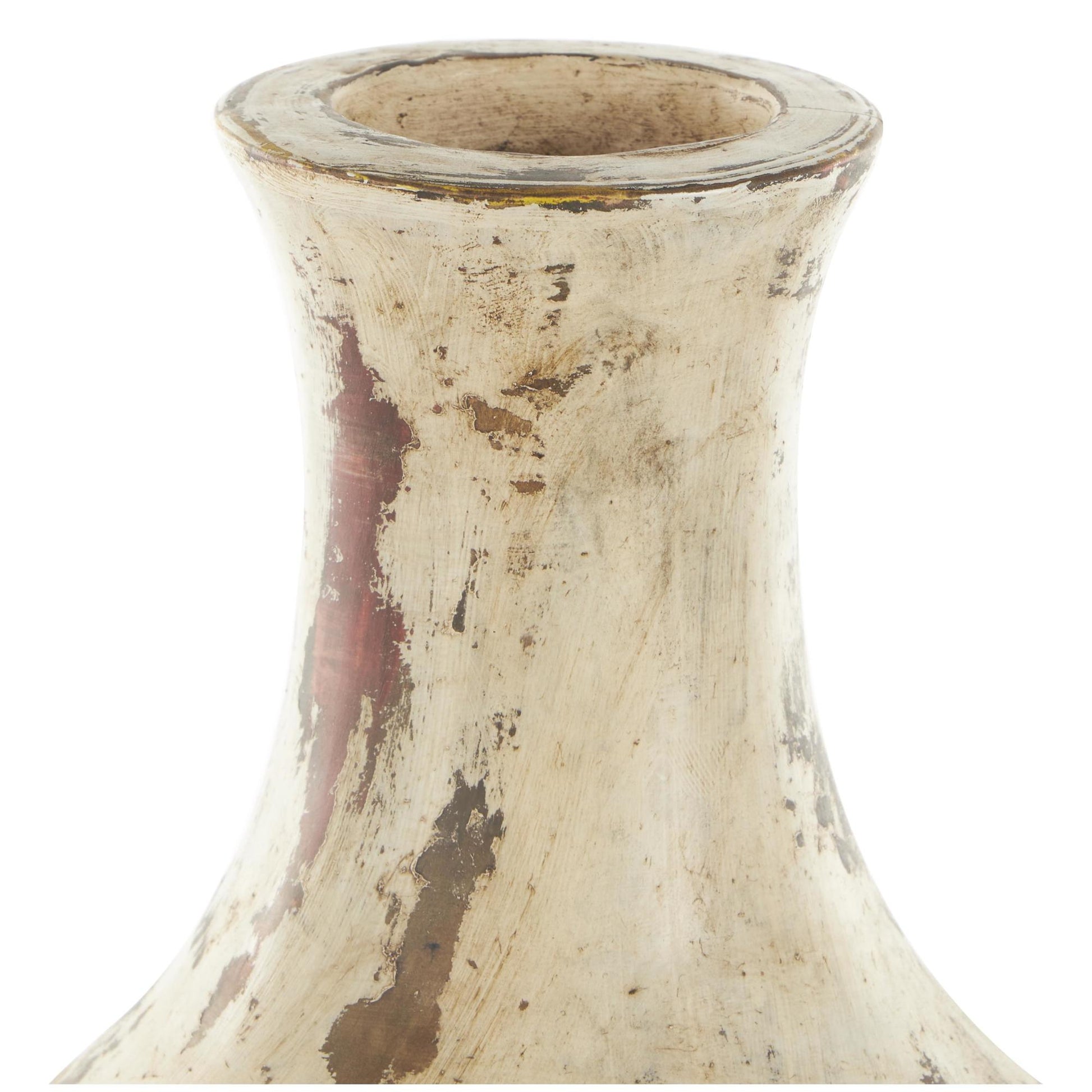 Brown Ceramic Antique Style Distressed Decorative Vase