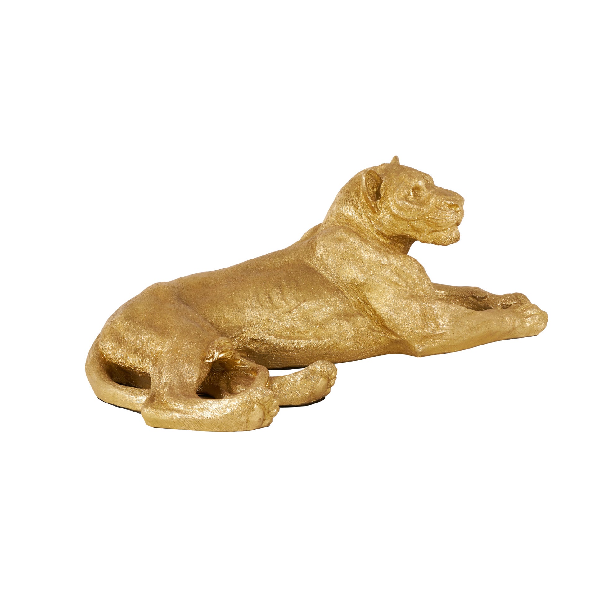 Tiger Gold Resin Laying Decorative Sculpture