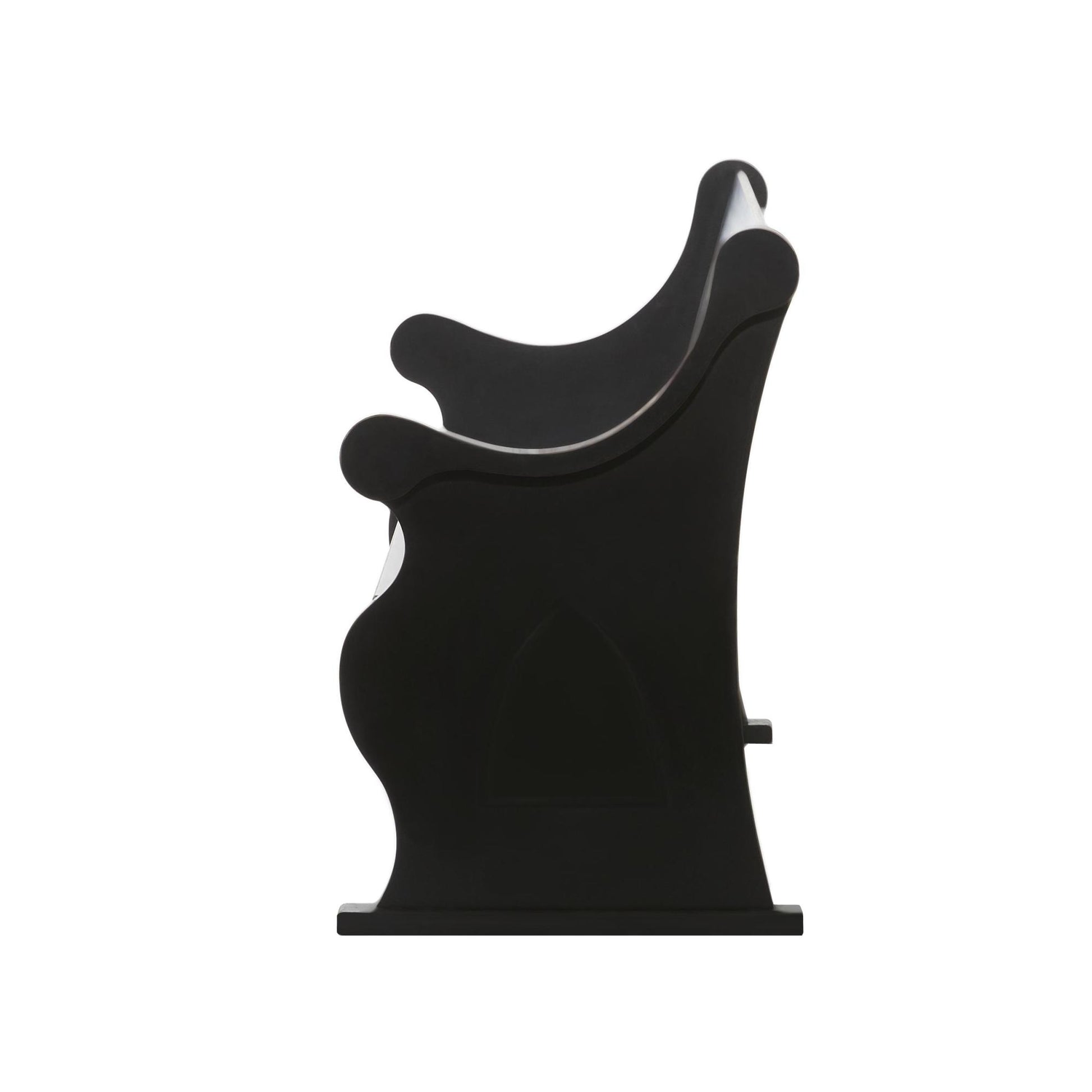 Black Wood Room Storage Bench with Scrolled Armrests