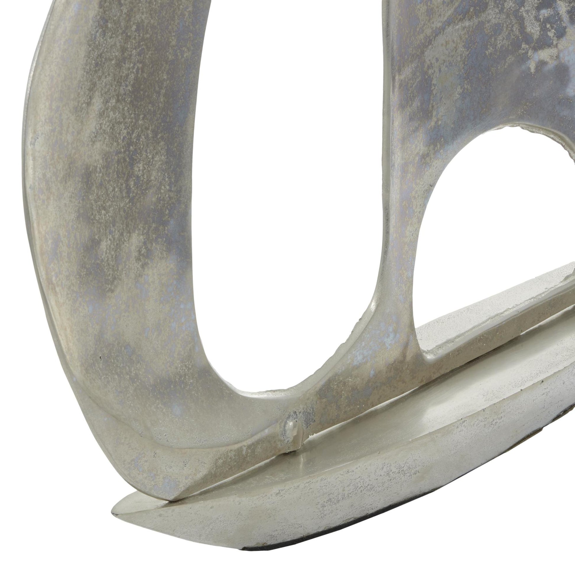 Sail Boat Silver Aluminum Metal Decorative Sculpture