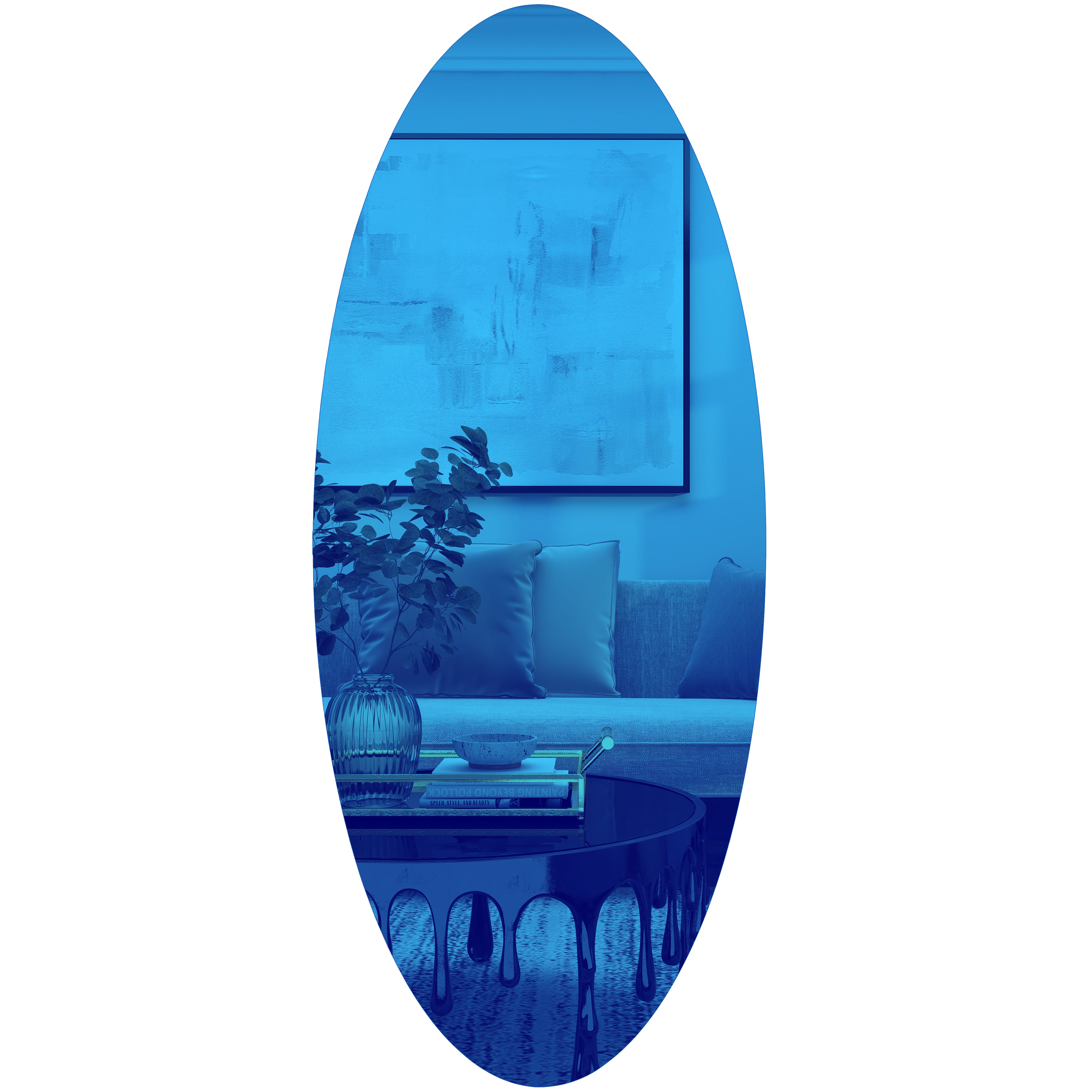 Glass Oval Room Wall Mirror