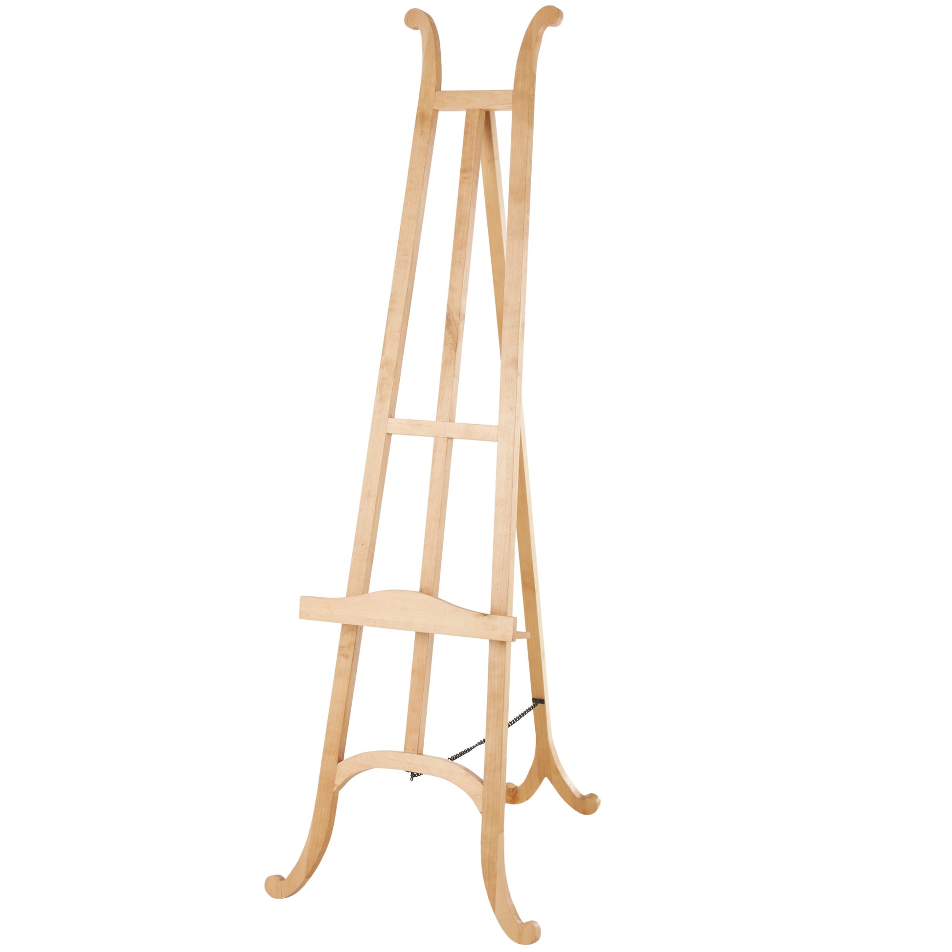 Light Brown Wood Handmade Tall Floor Display Easel with Foldable Stand