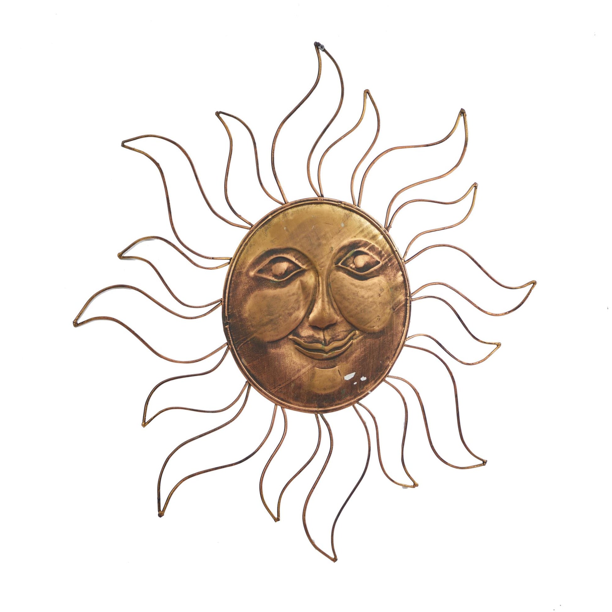 Sun Metal Indoor Outdoor Home Wall Decor with Wire Frame