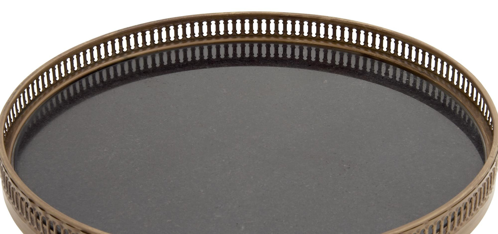 Bronze Metal Vintage Inspired Cutout Round Side End Accent Table
