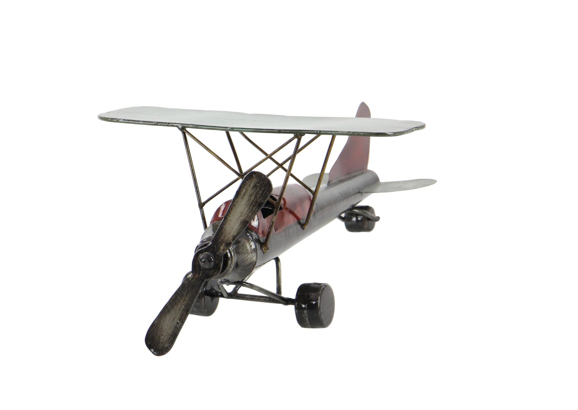 Airplane Gray Metal Decorative Sculpture