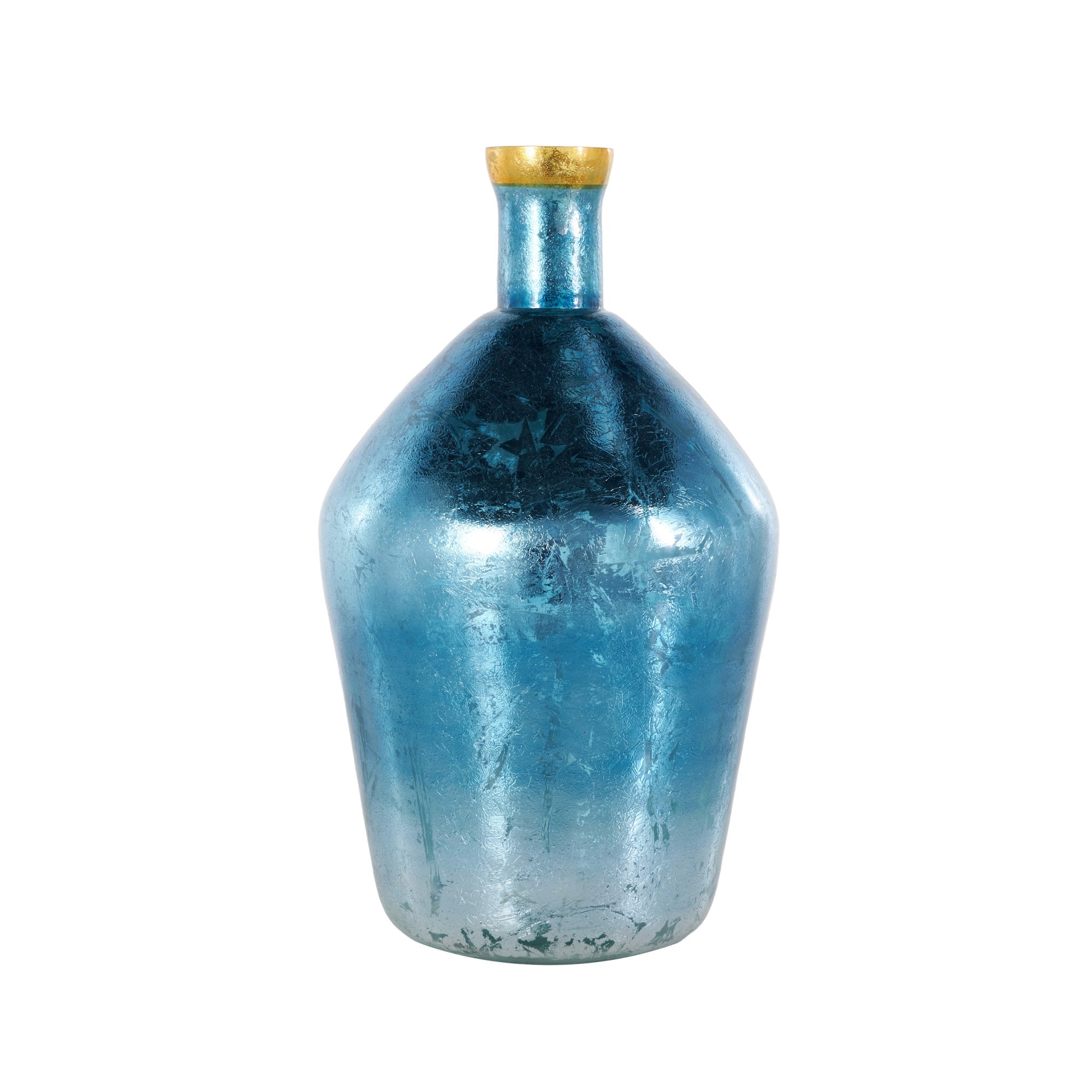 Glass Decorative Vase with Gold Rim