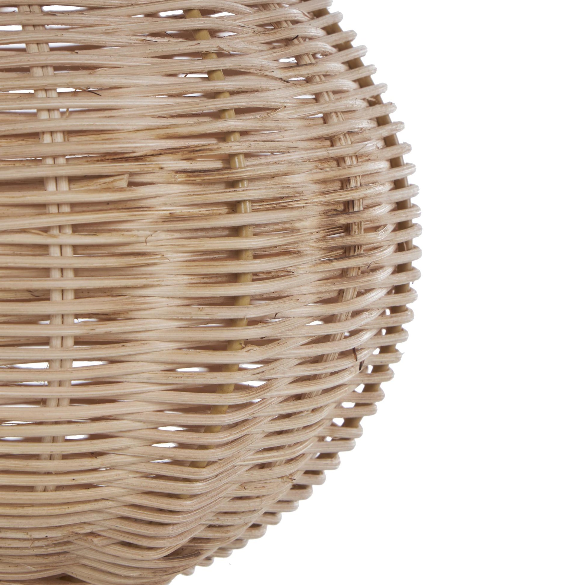 Brown Rattan Handmade Woven Hourglass Decorative Vase with Dome Base