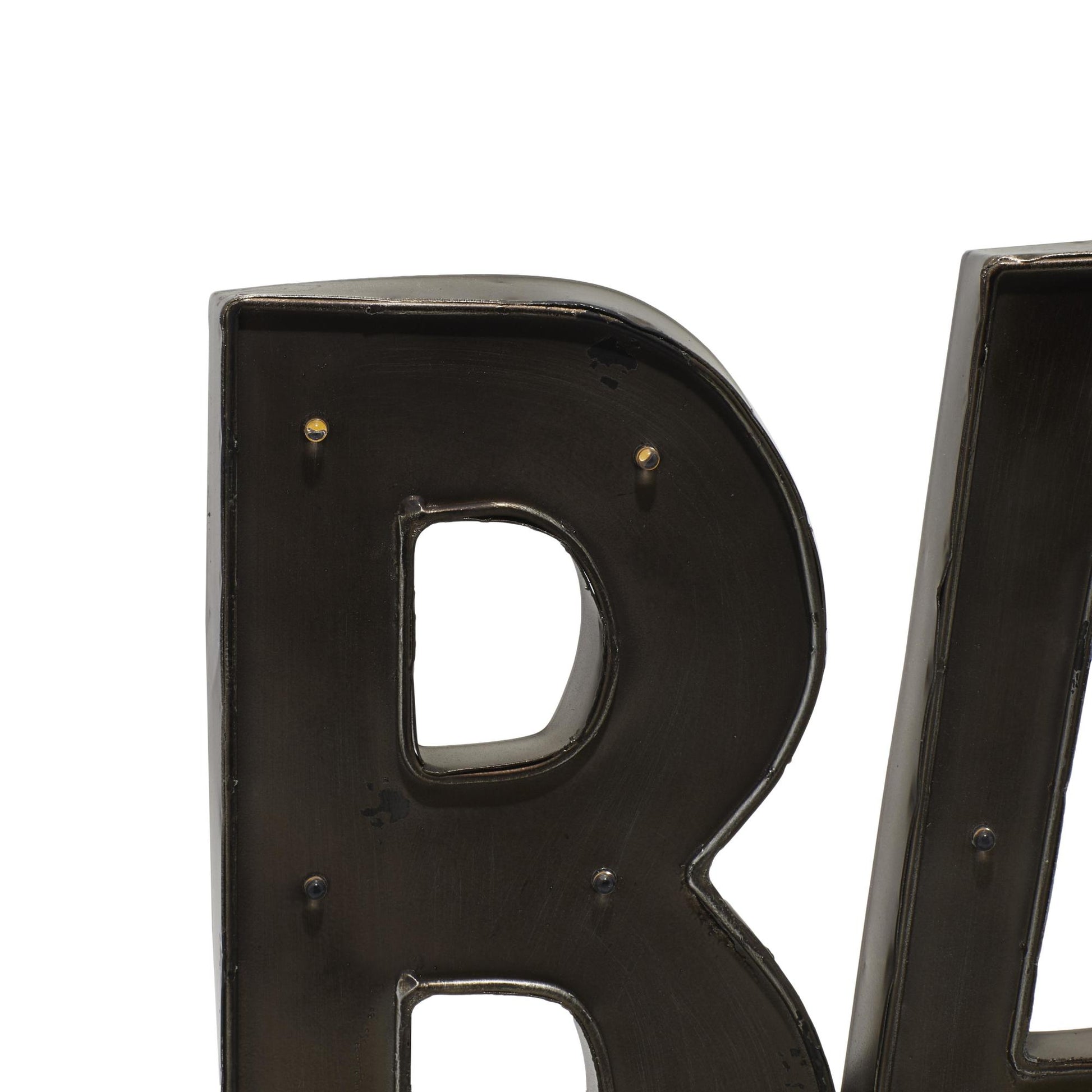 Sign Brown Metal Bar Home Decorative Sign with LED Lights